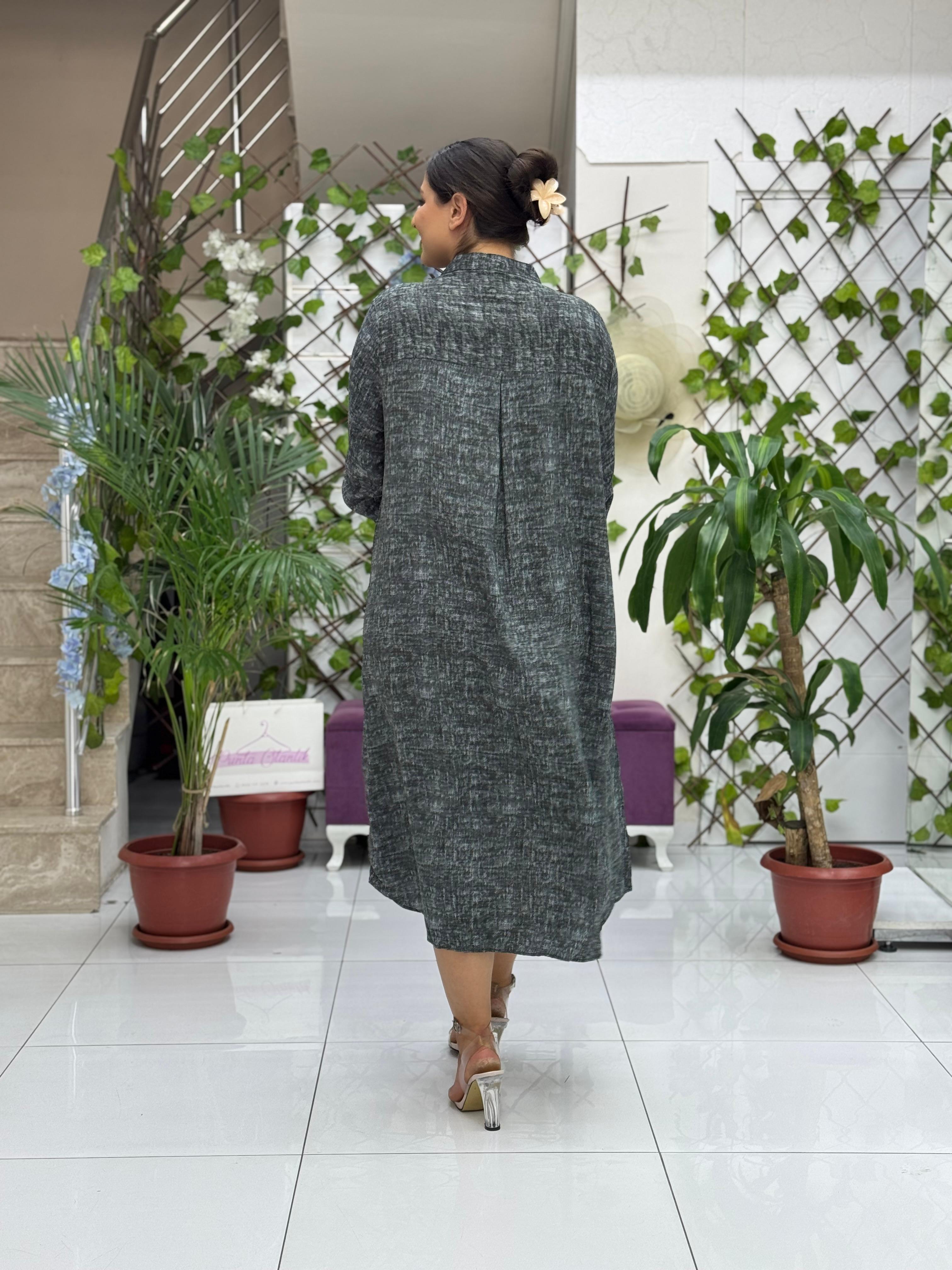 YS81008 Viskon Yasemin Elbise