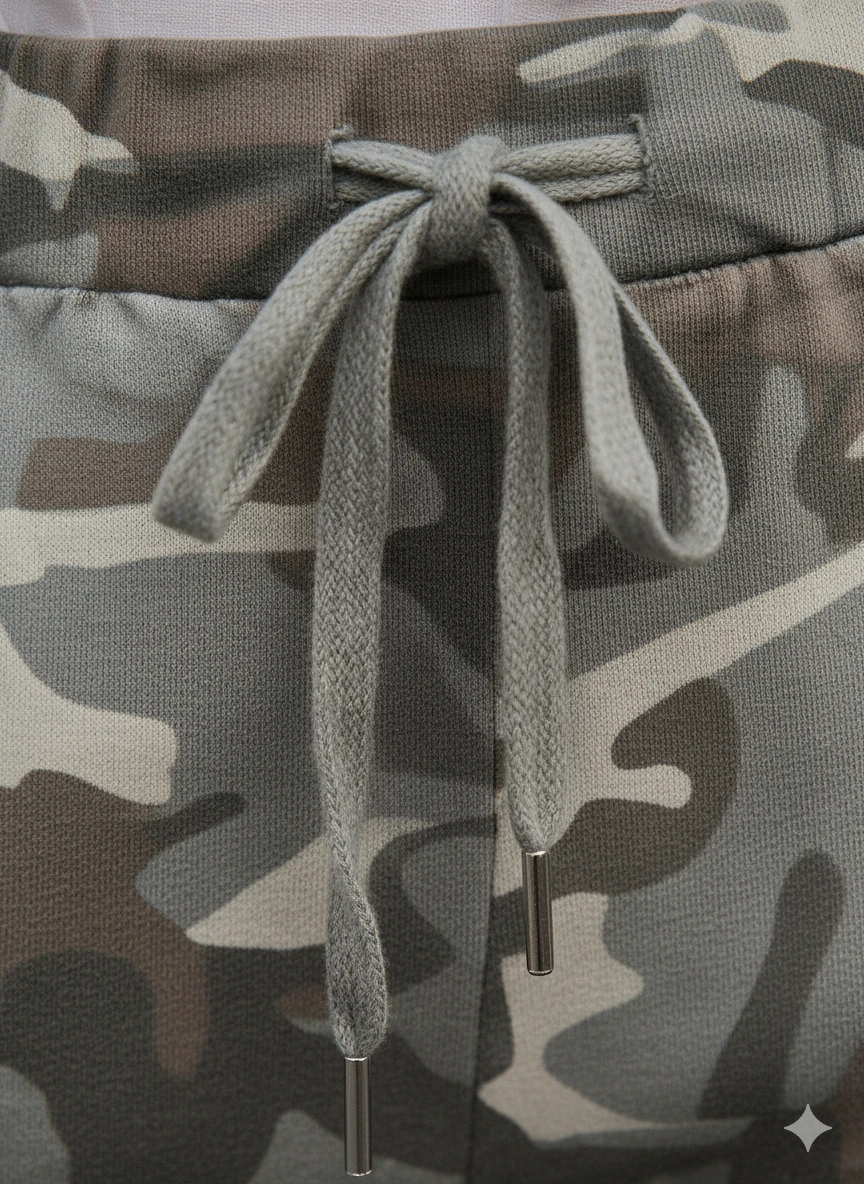 LS7312 Kamuflaj Desenli Likralı İtalyan Coton Pantolon Vizon