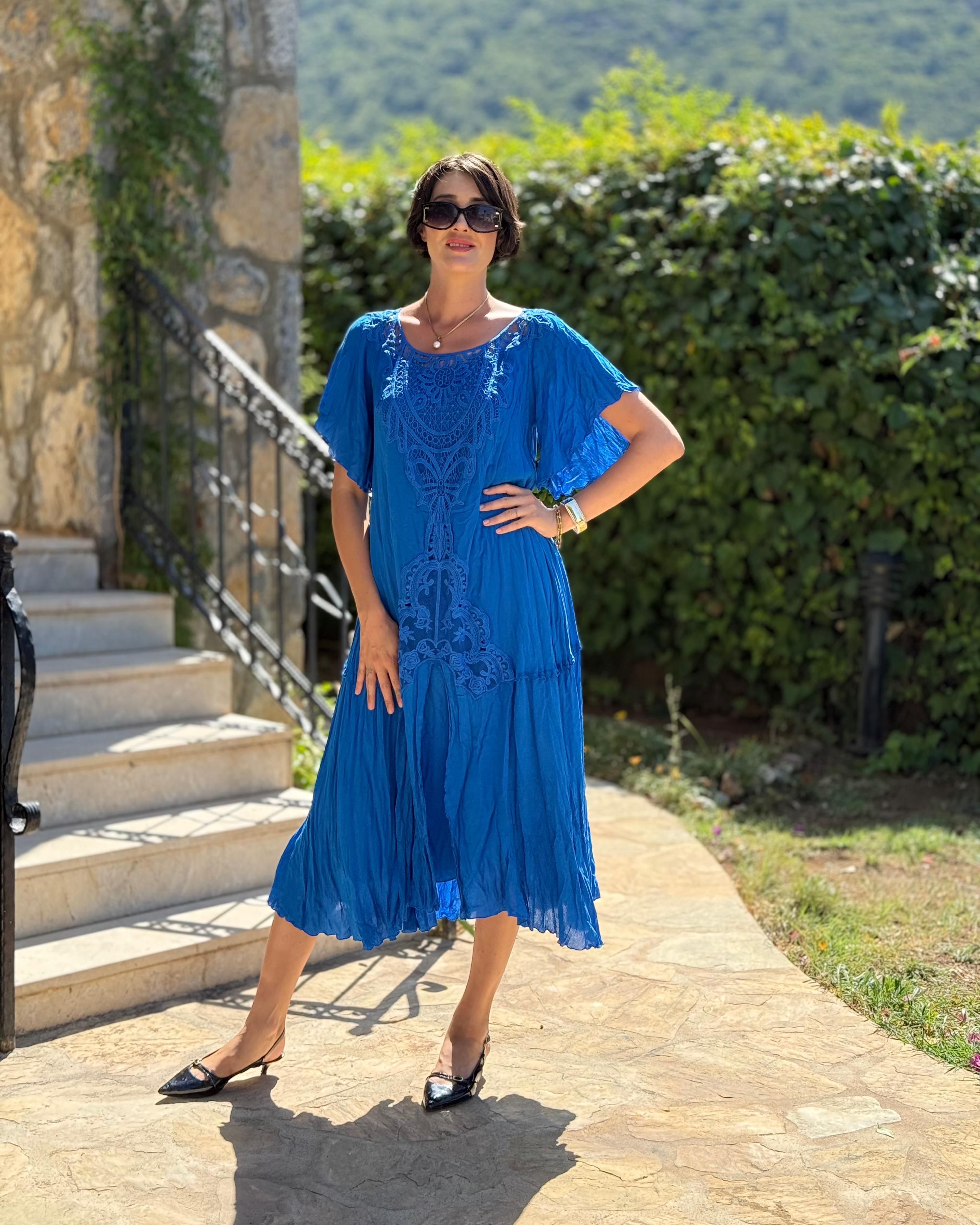 VL1420 Hürrem Vual Elbise Saks