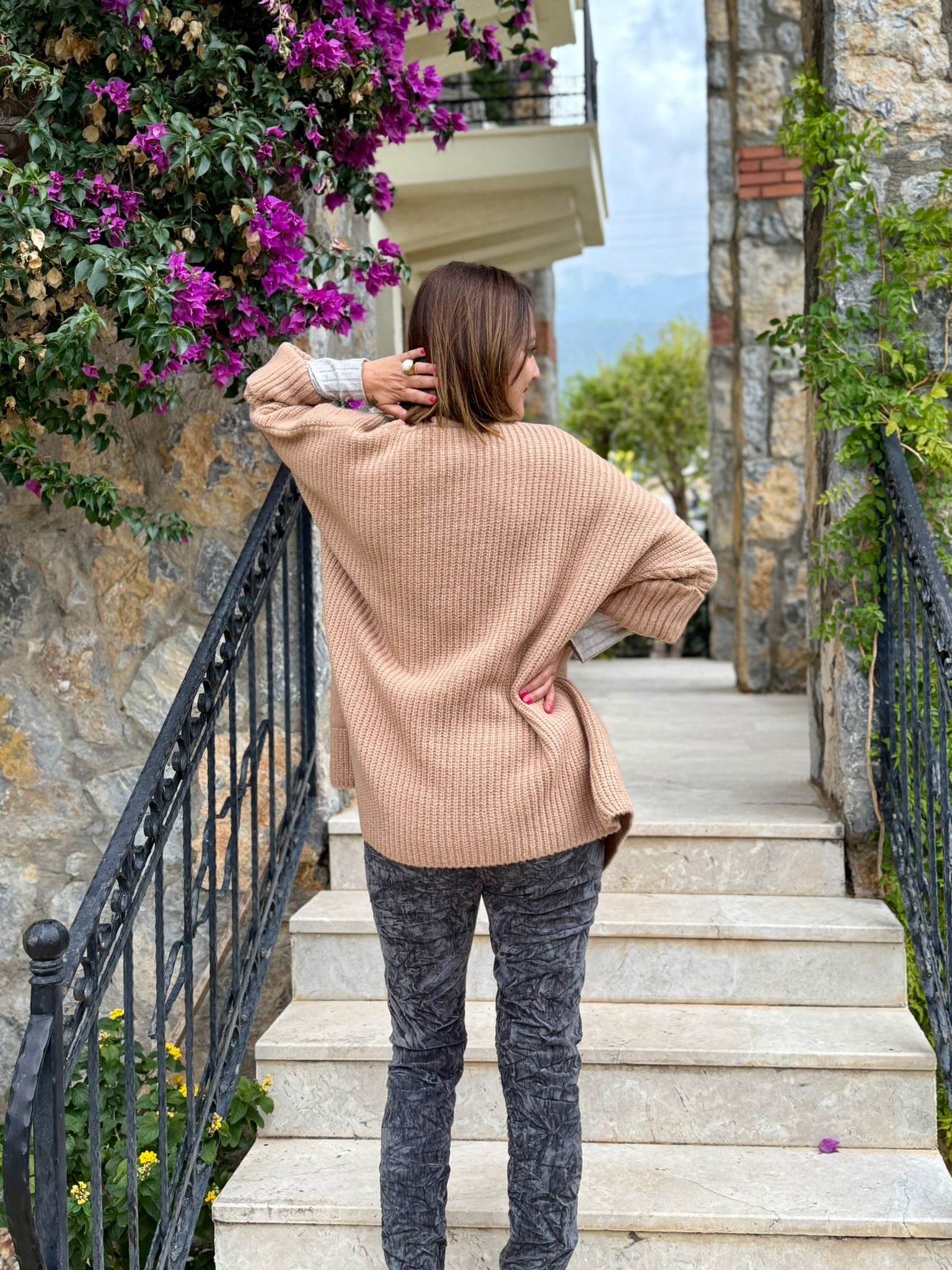 Sc2403 Jersey De Punto Lavado Marrón