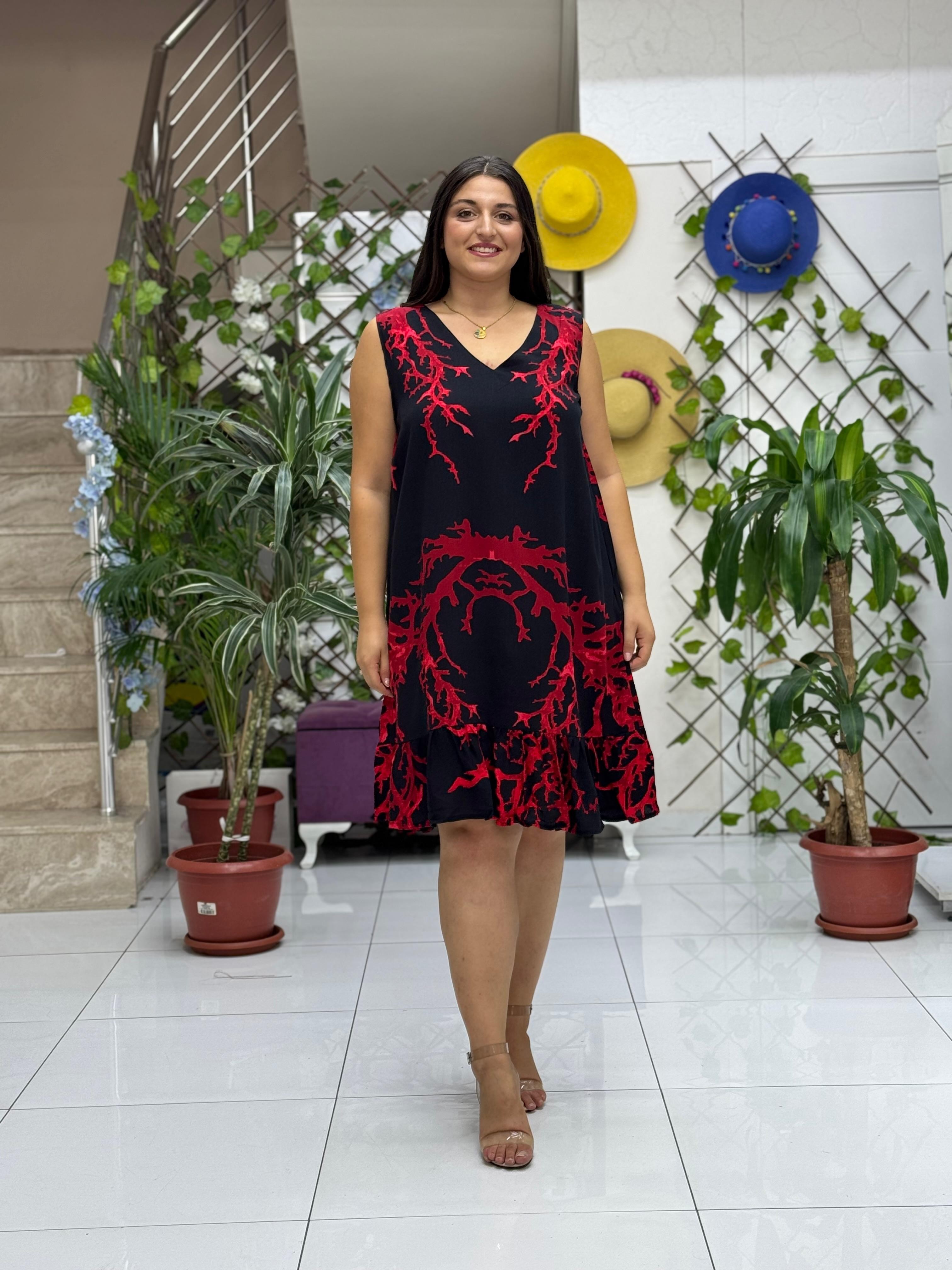 ALN16001 Viskon Alanya Elbise
