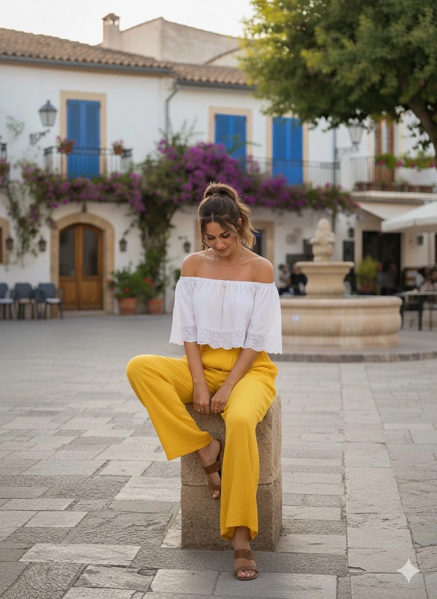 VL3015 Yüksek Bel Basic Vual Pantolon Sarı