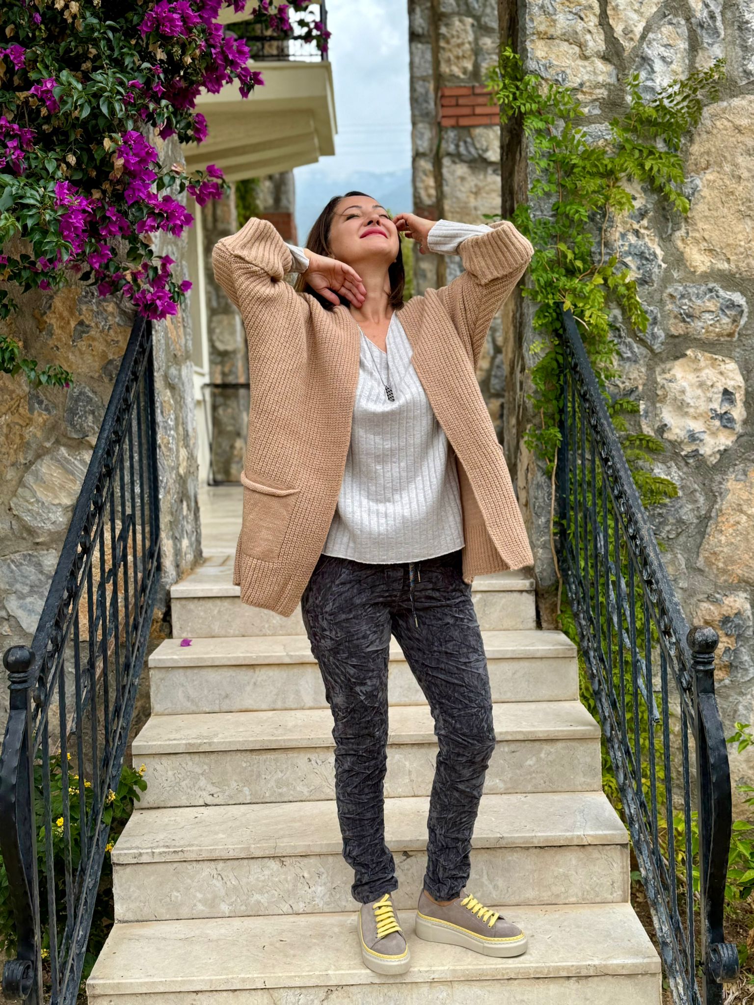 Sc2403 Jersey De Punto Lavado Marrón