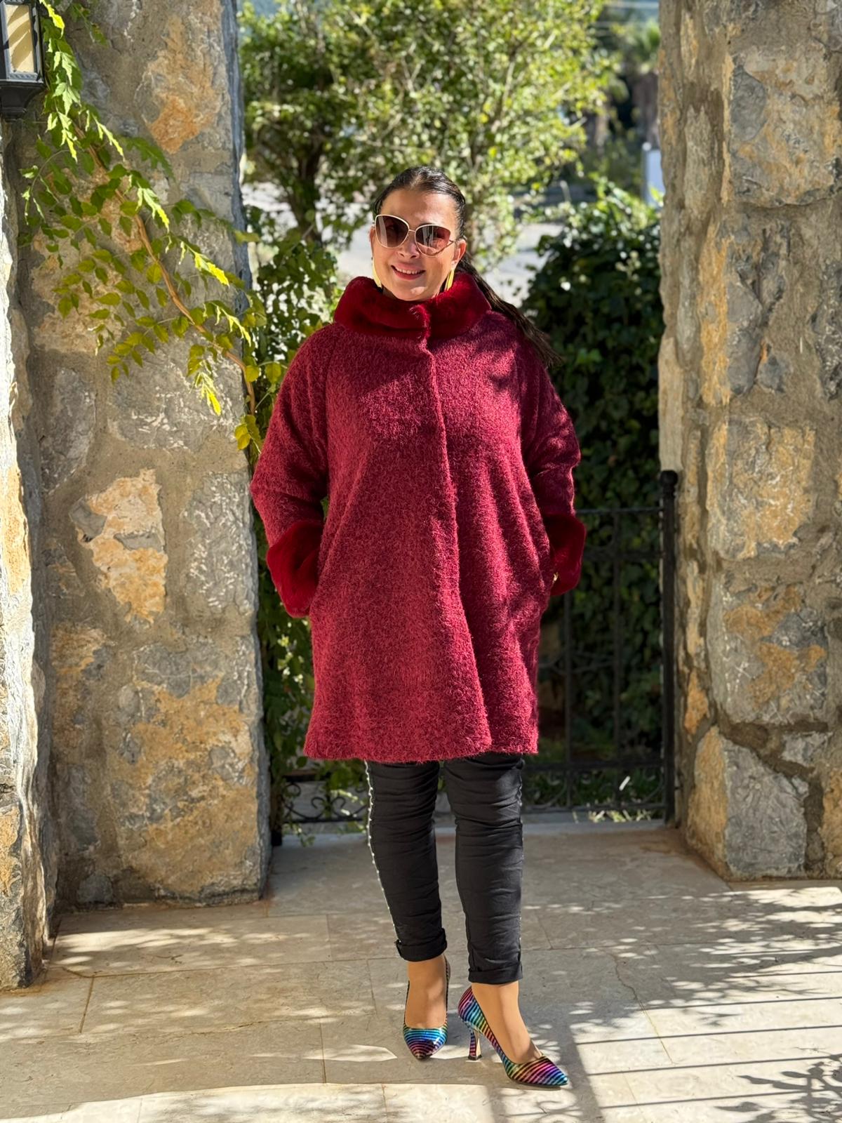 N2238 Abrigo Napa Leopardo Cremallera Negro