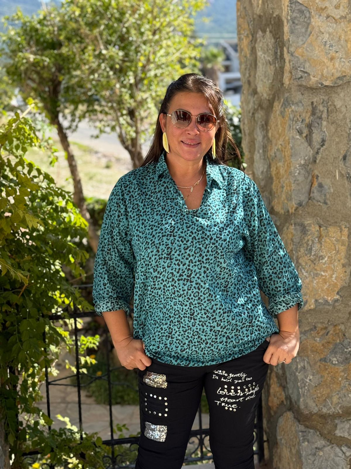 P6811 Prendas de punto con estampado de camuflaje Caqui