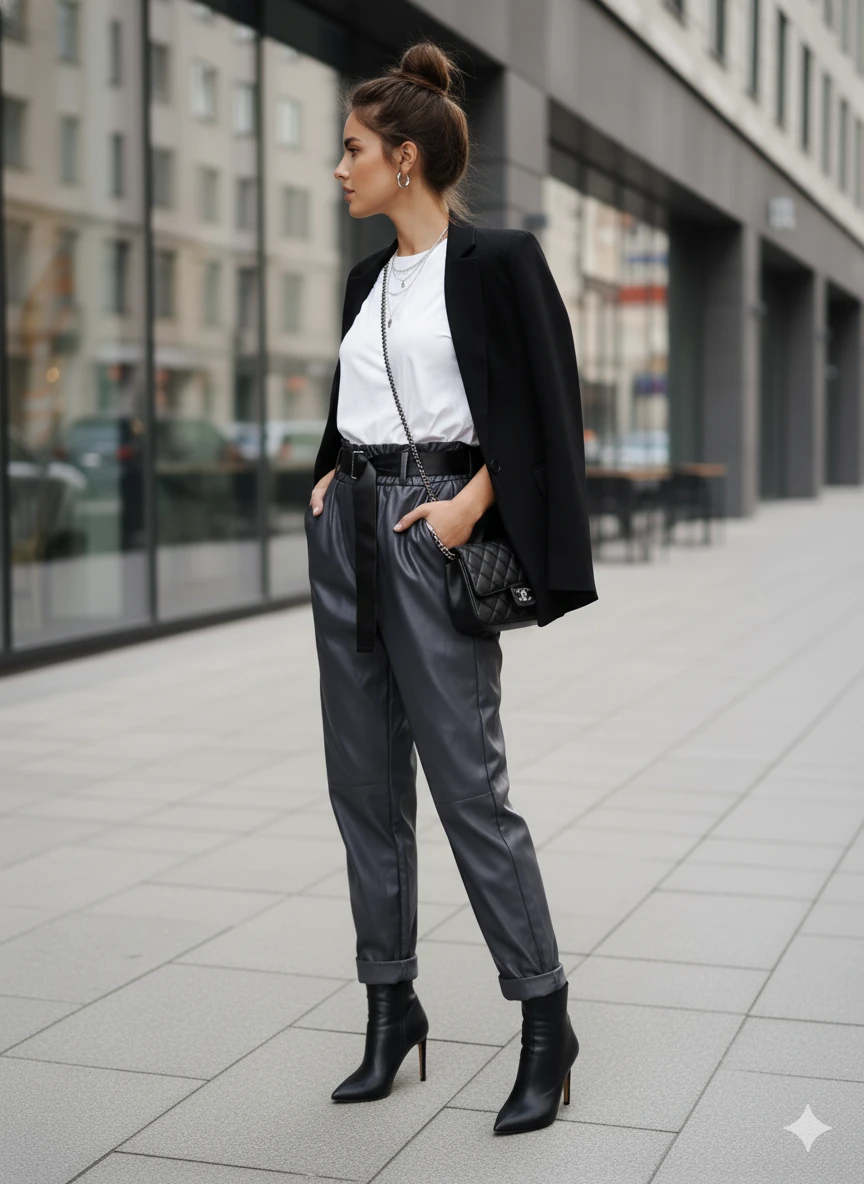 NC8600 İtalyan Deri Pantolon Füme