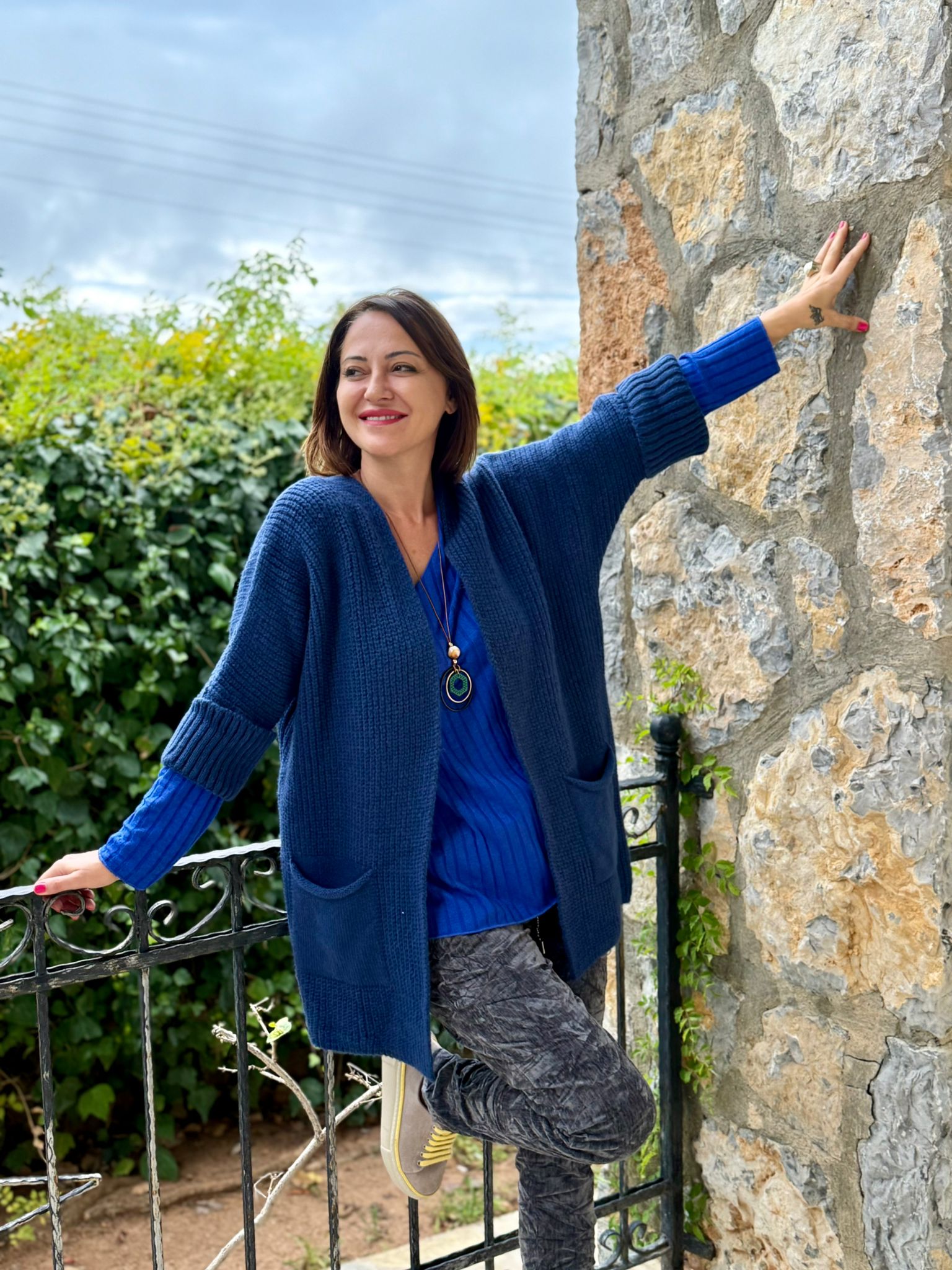 Sc2403 Jersey De Punto Lavado Marrón