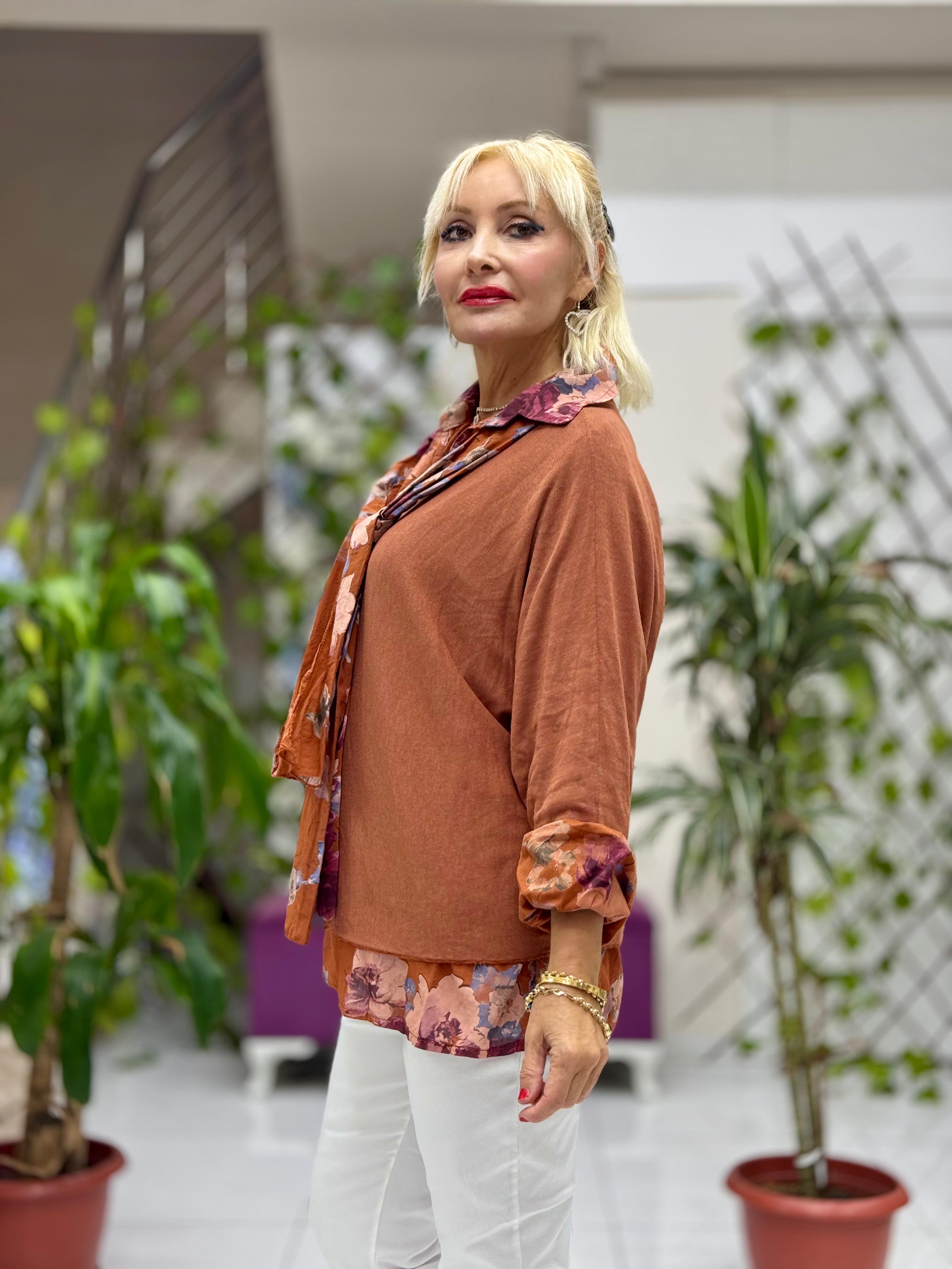 P6811 Prendas de punto con estampado de camuflaje Caqui