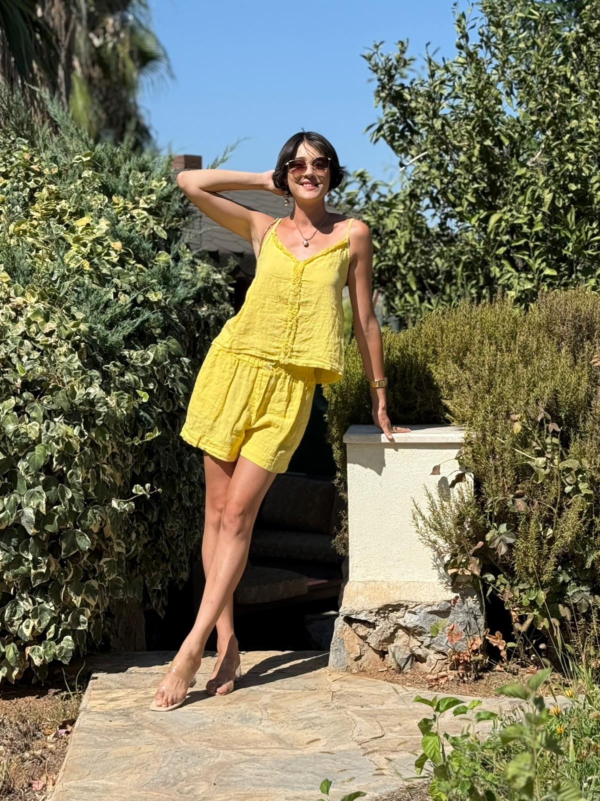 N10661 Traje Italiano Lino Ciruela
