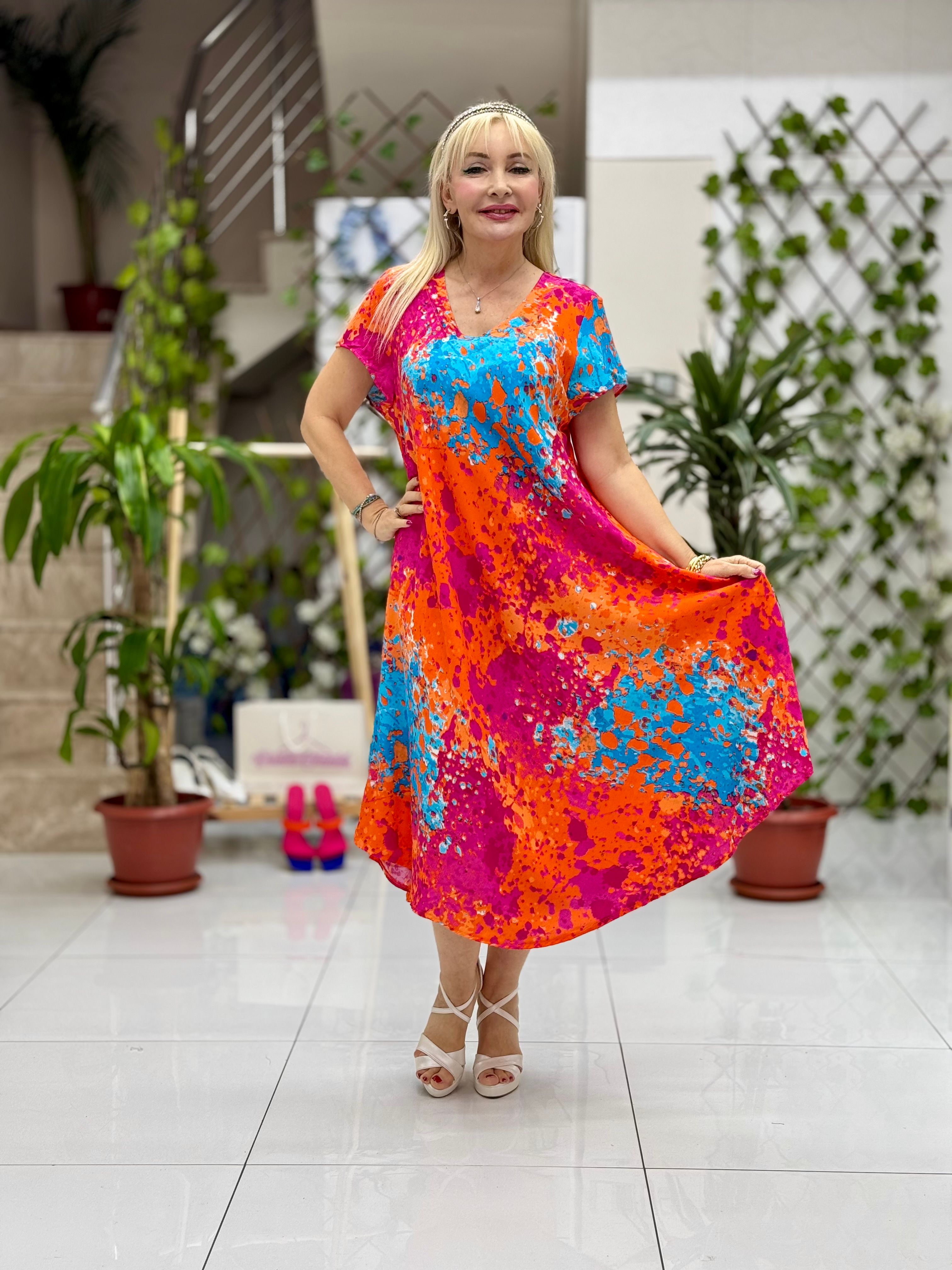 FDD17164 Viskon Frida Elbise