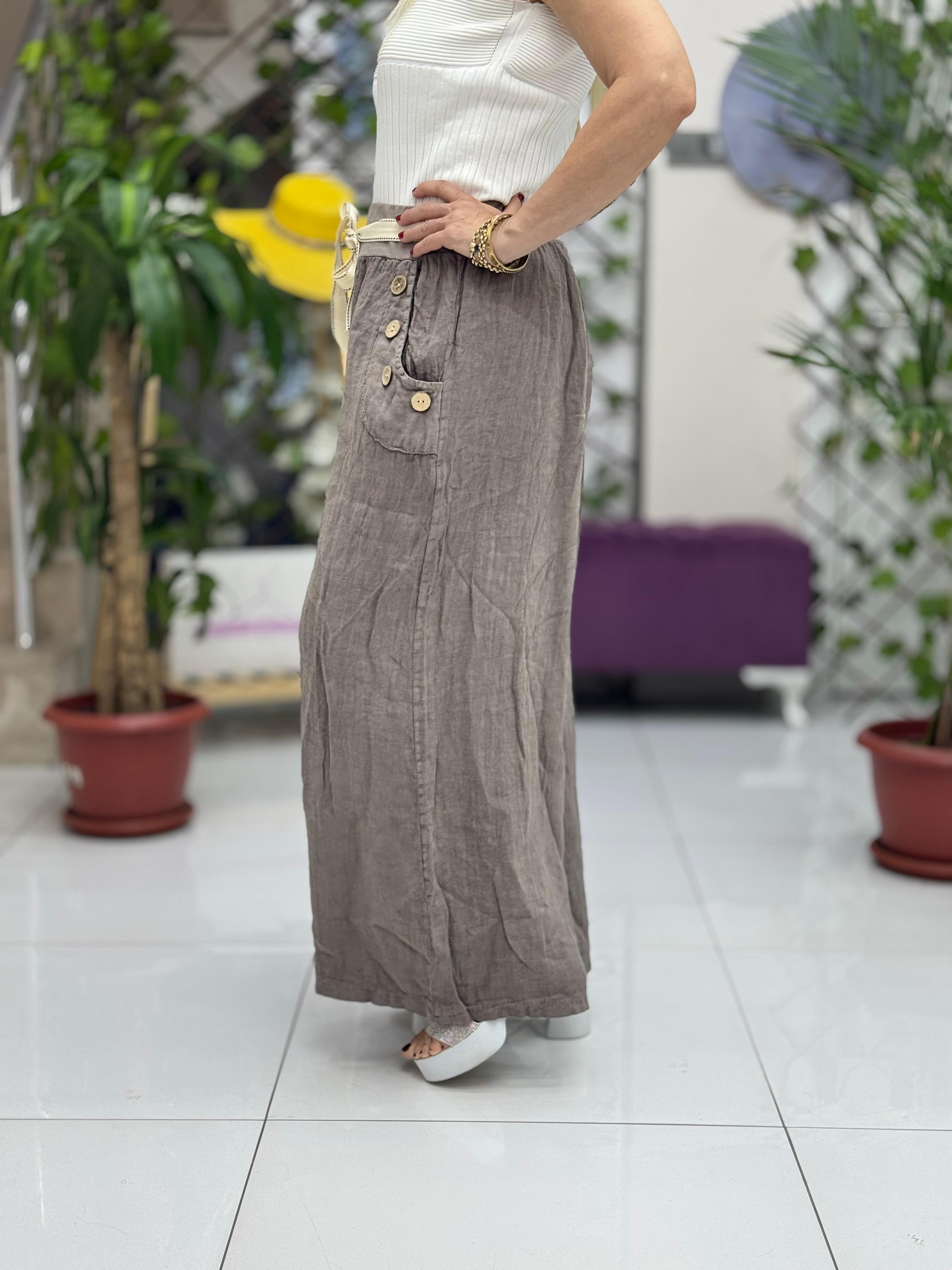 NC2613 İtalyan Keten Pantolon Vizon