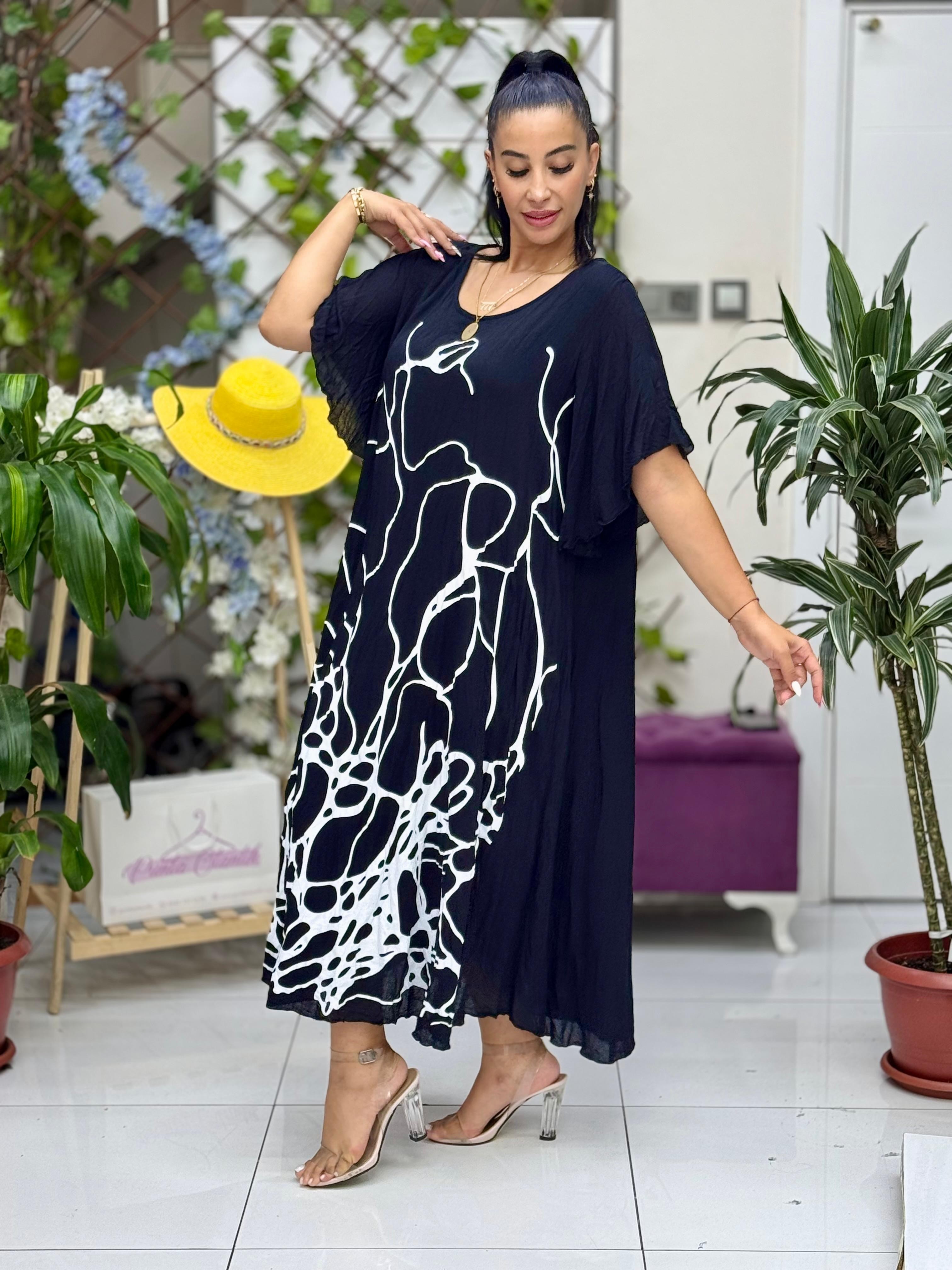 M1208 Vestido Voile Detalle Cuello Turquesa