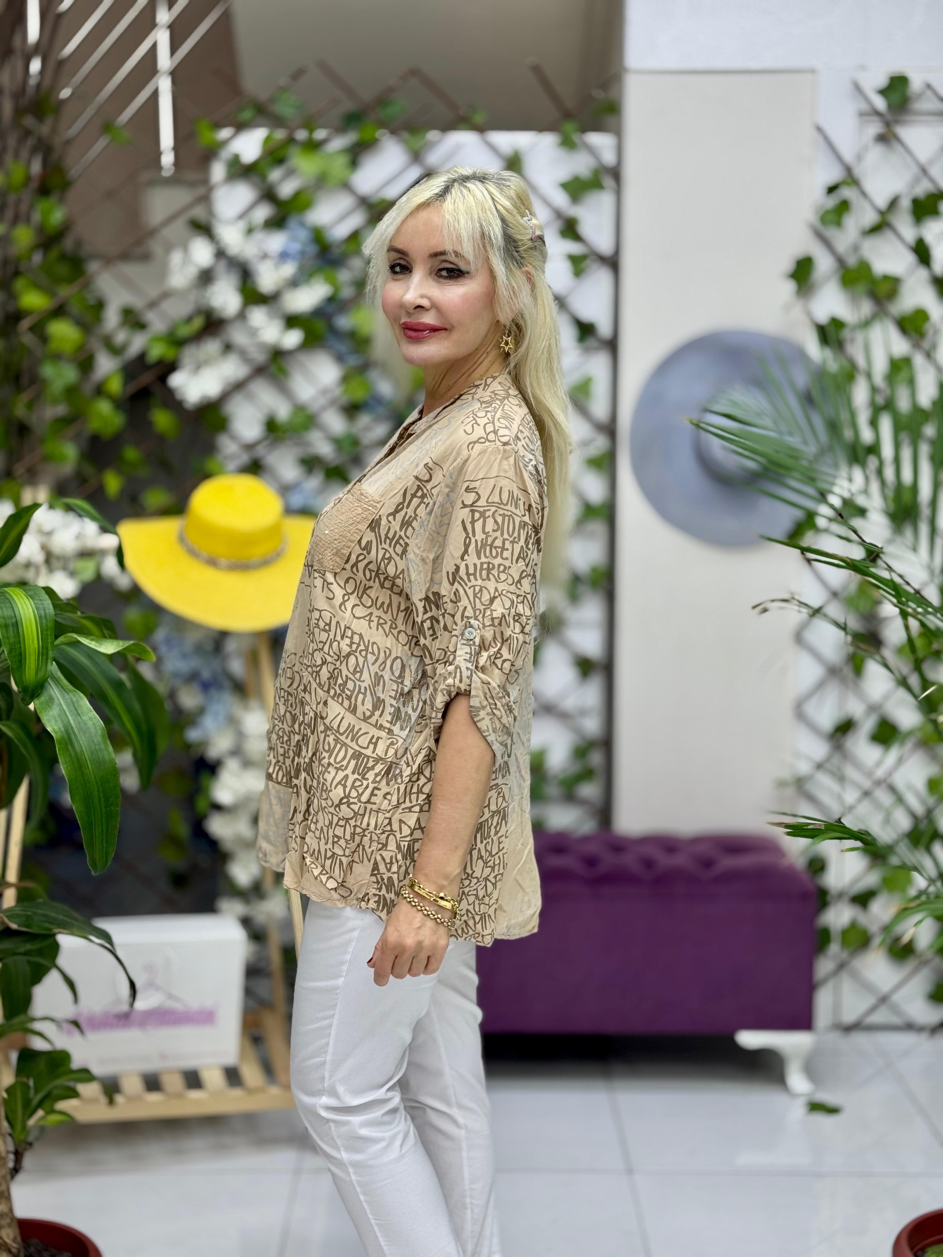 NC15410 İtalyan Coton Bluz Camel
