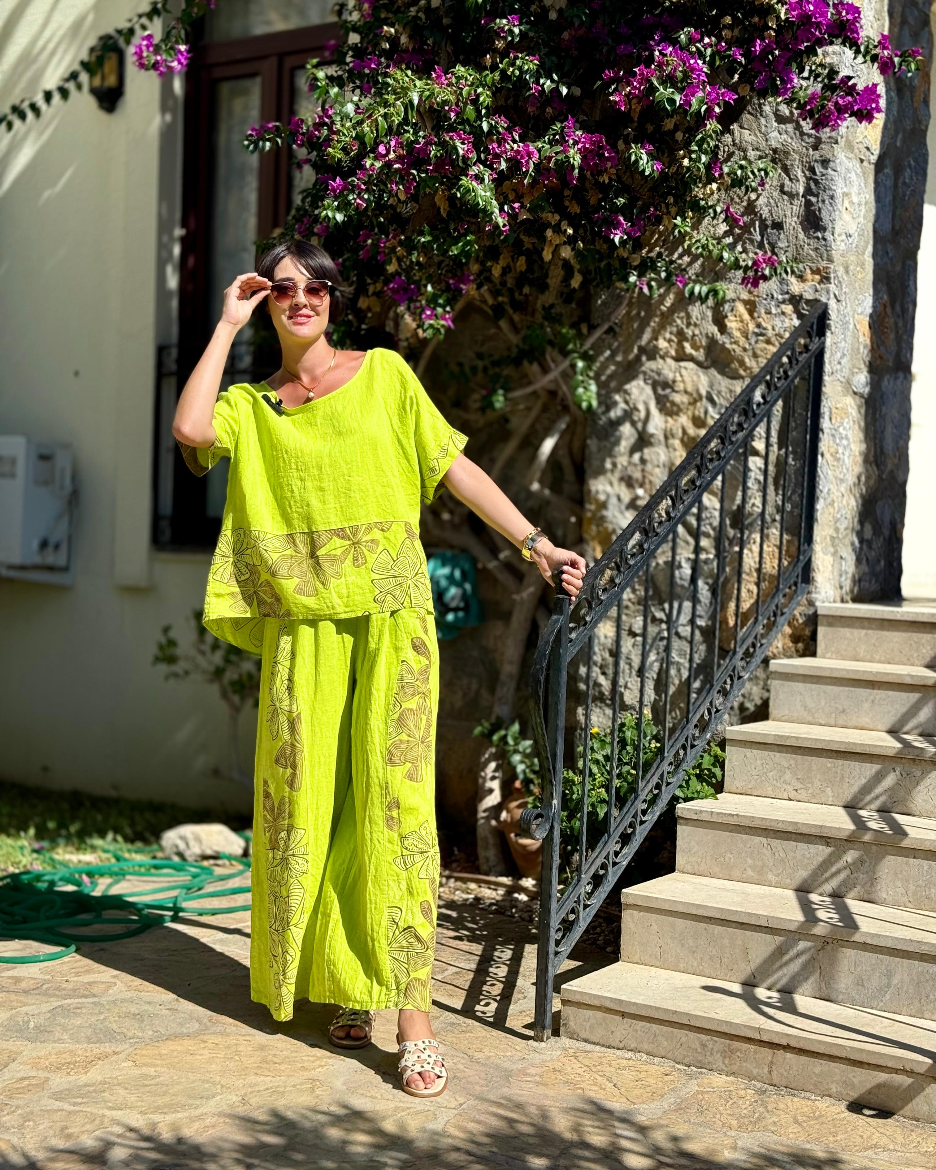 N10661 Traje Italiano Lino Ciruela