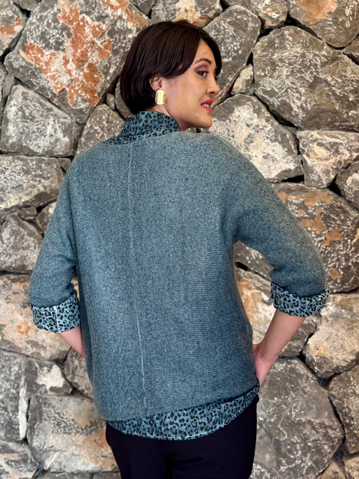 P6811 Prendas de punto con estampado de camuflaje Caqui