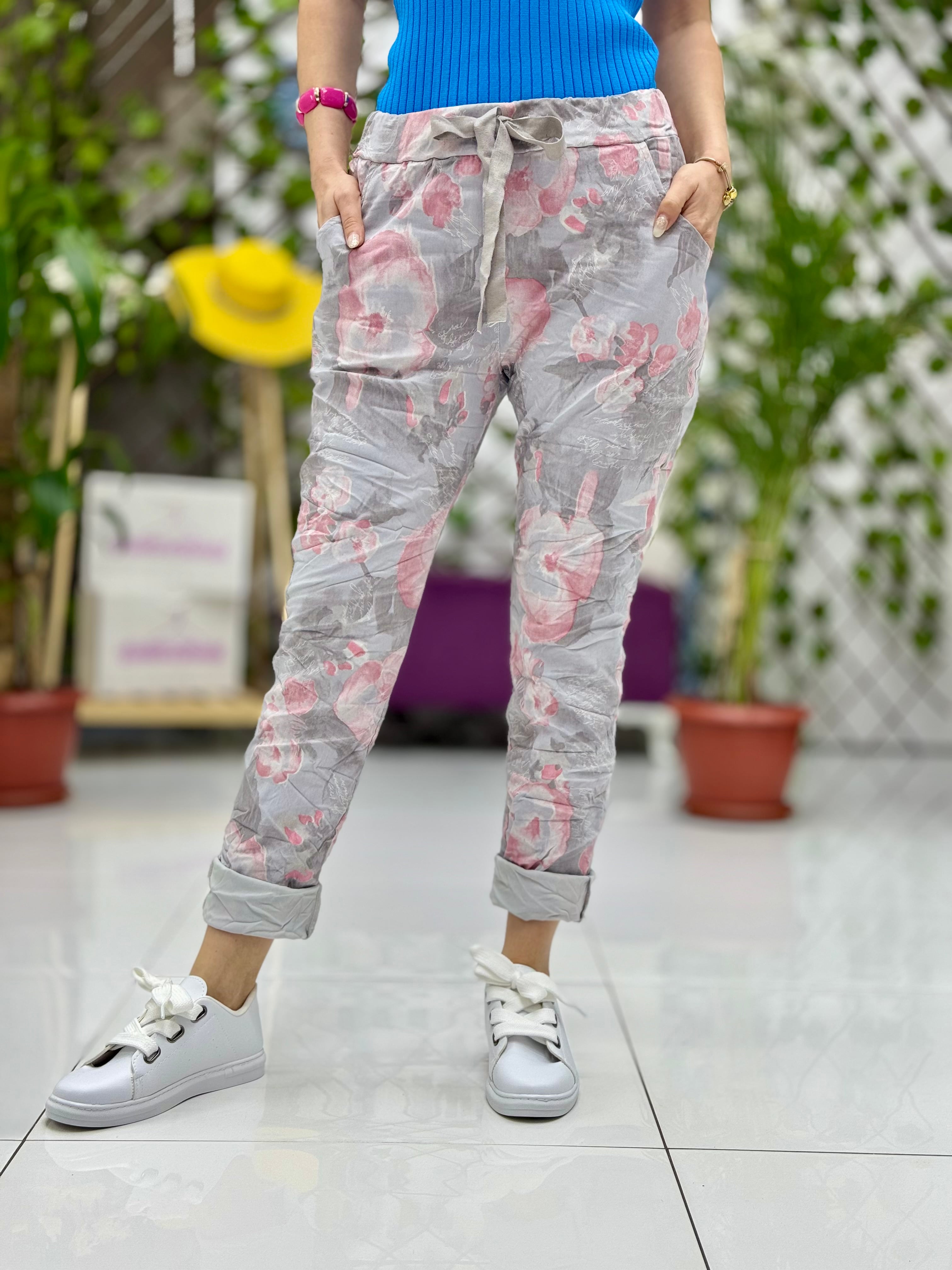 NC21736 İtalyan Coton Pantolon Gri