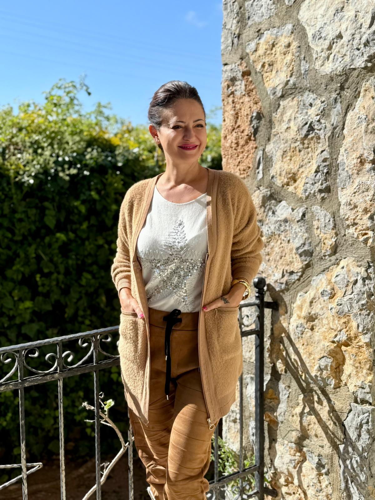 Sc2403 Jersey De Punto Lavado Marrón