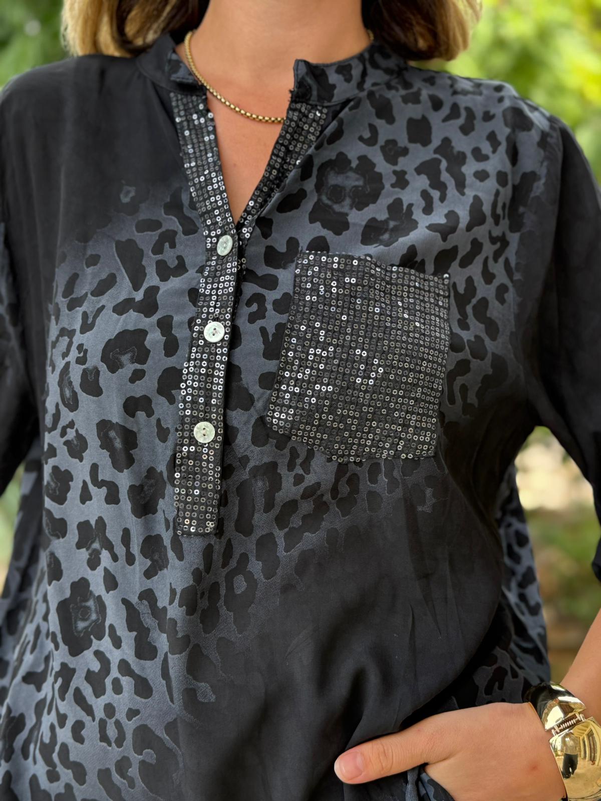 NC63107 İtalyan Coton Bluz Siyah