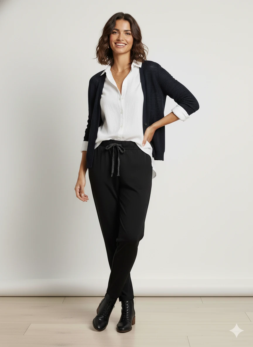 AY18003 Likralı Coton Pantolon Büyük Kalıp Koyu Lacivert