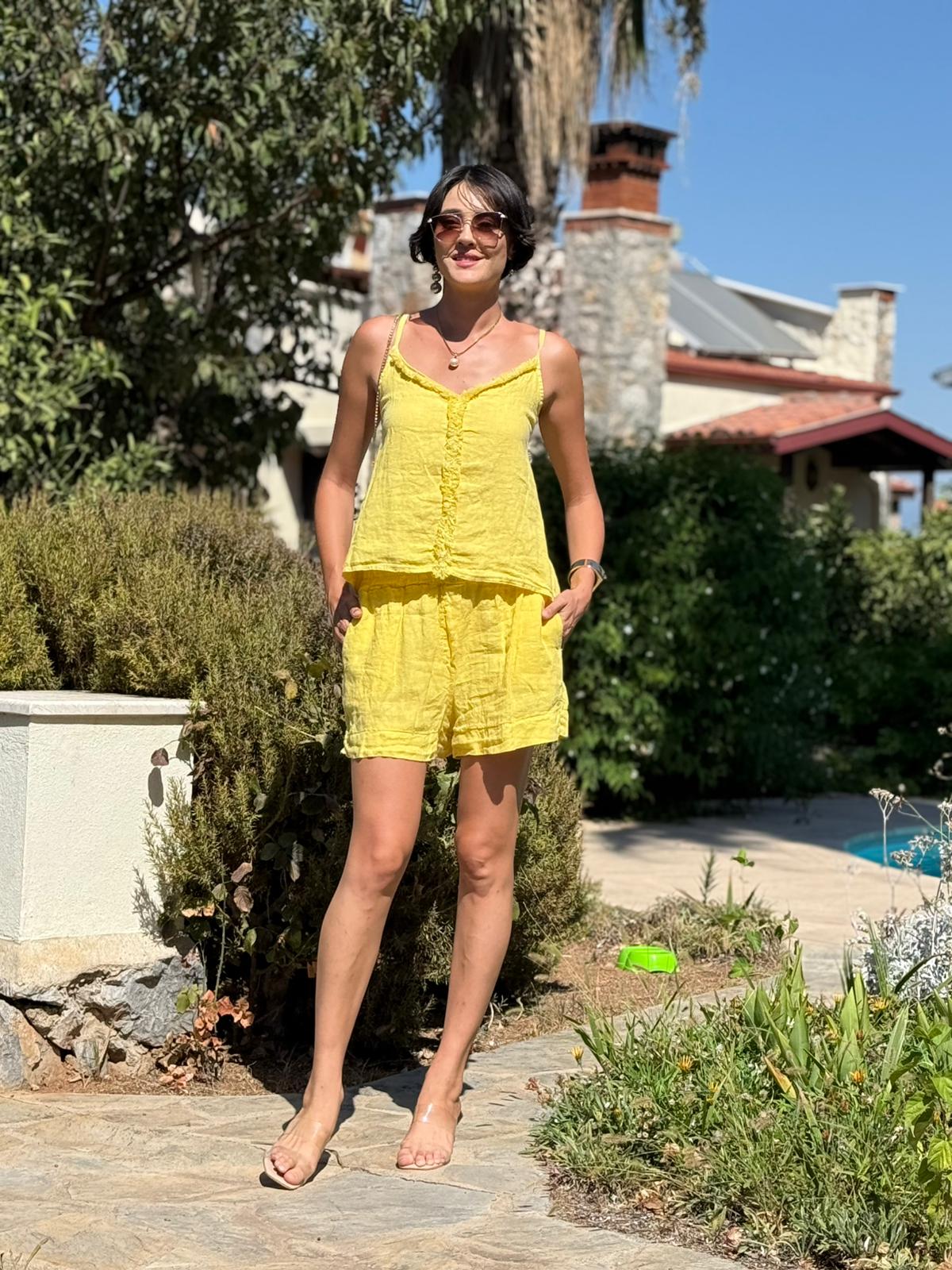 N10661 Traje Italiano Lino Ciruela