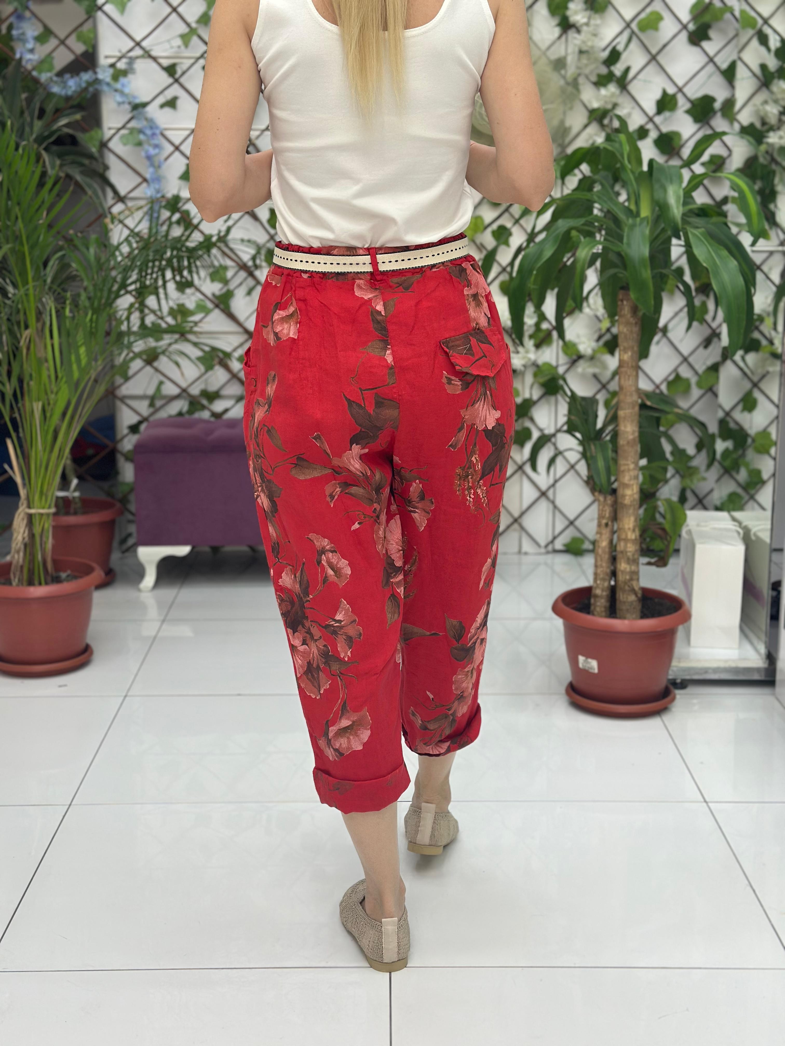 P3082 PANTALÓN LINO ITALIANO MARRÓN