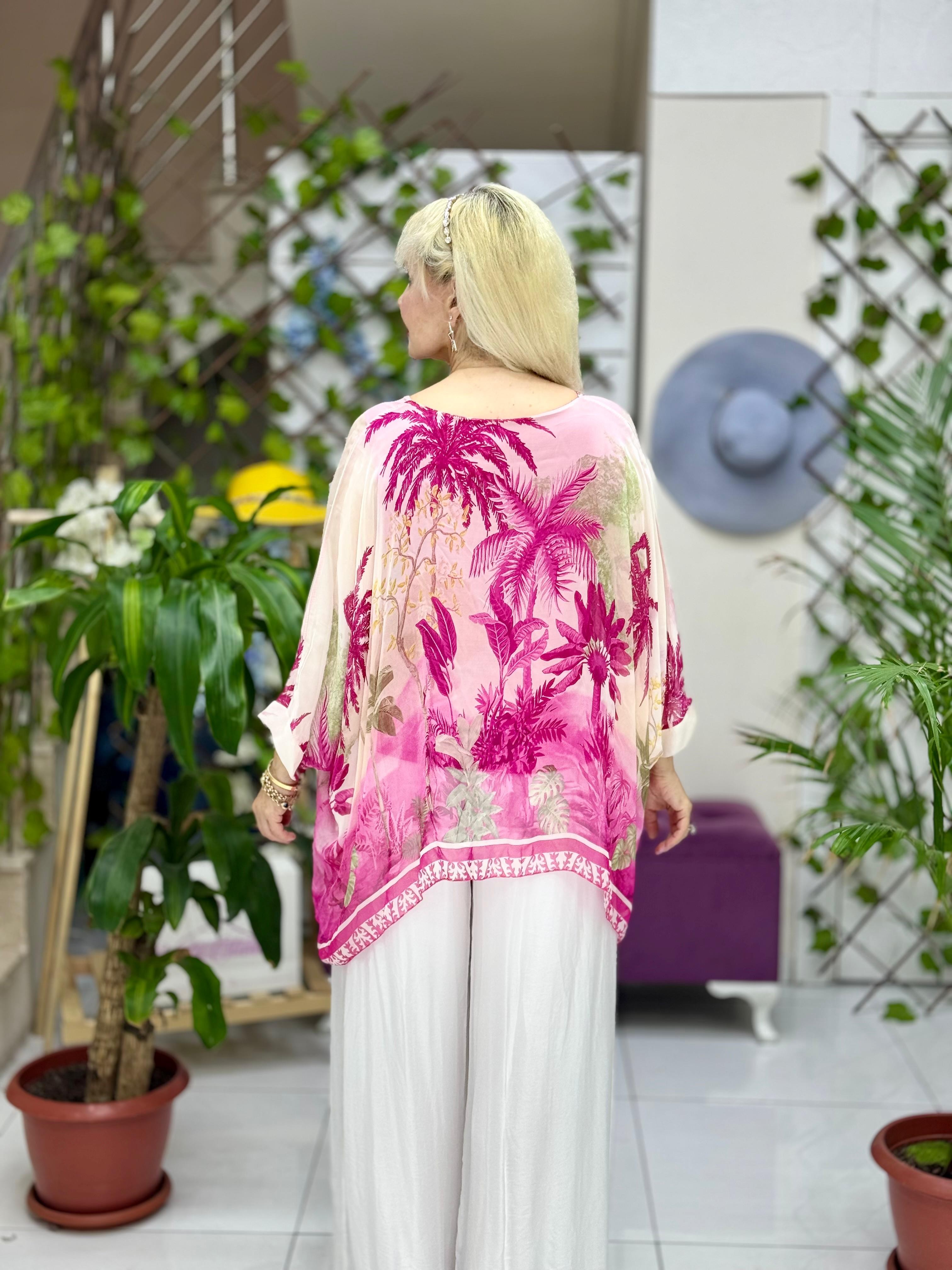 N6840 Blusa Seda Italiana Negro