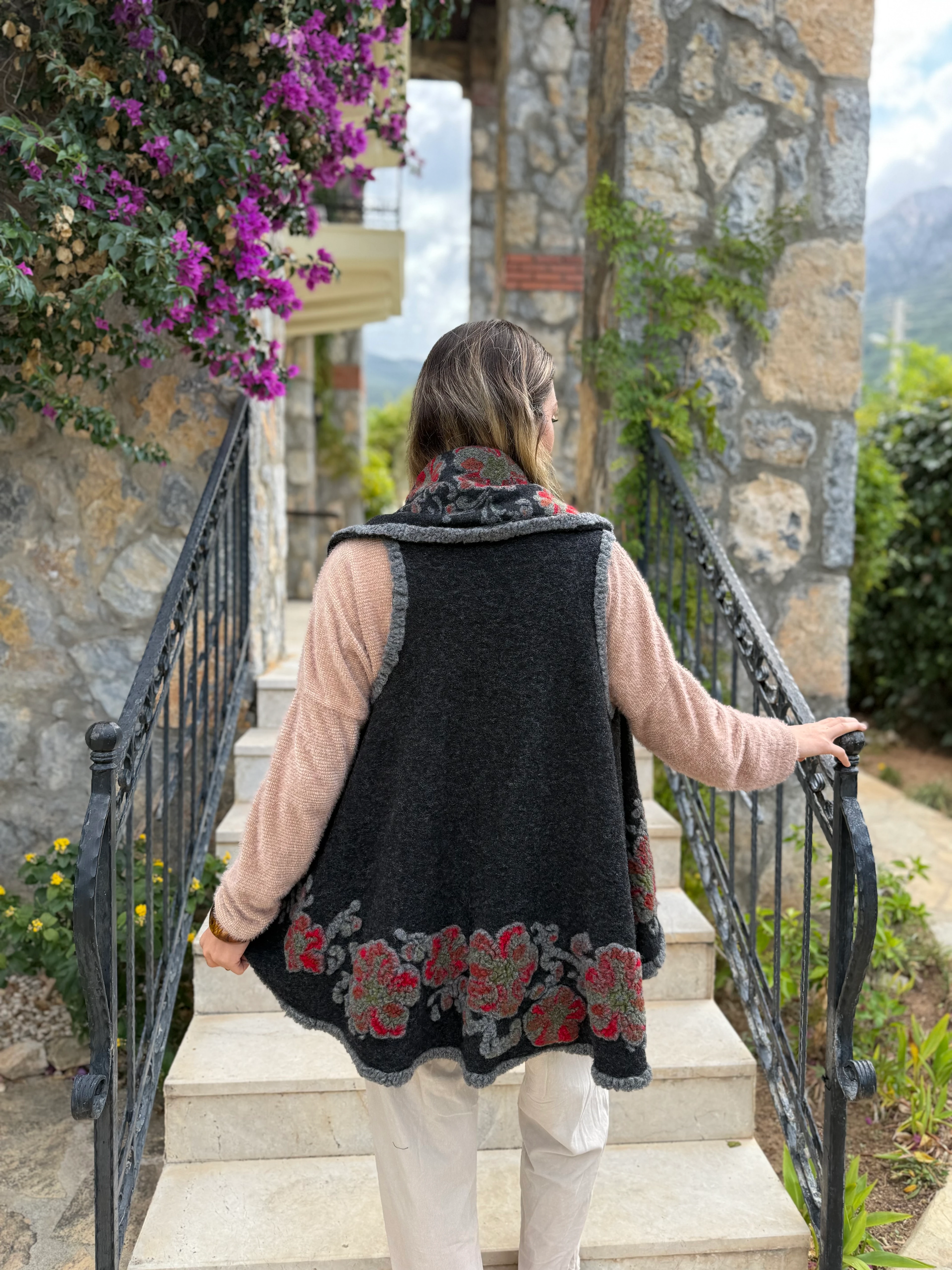 YG22603 Dökümlü İtalyan Keçe Yelek