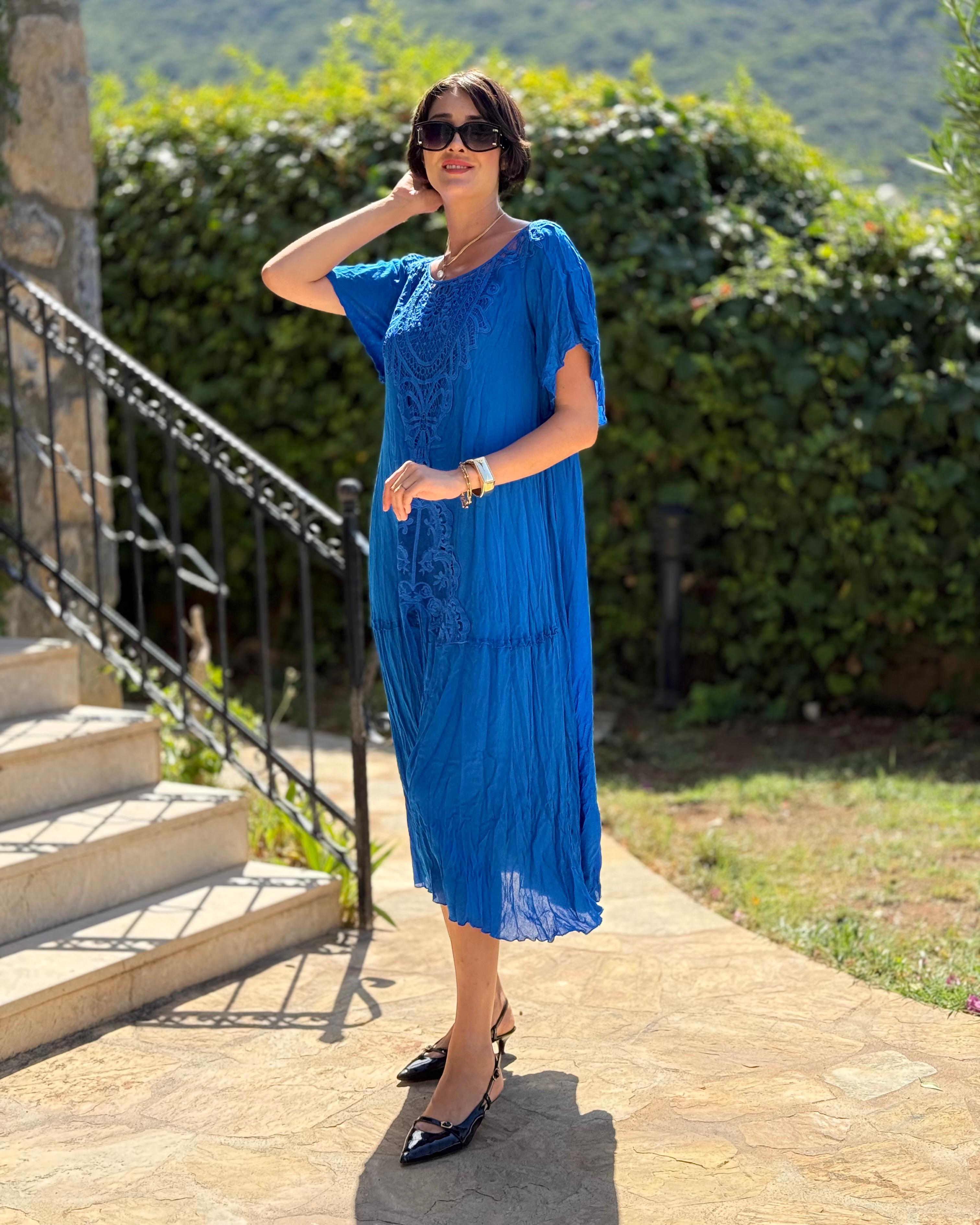 VL1420 Hürrem Vual Elbise Saks