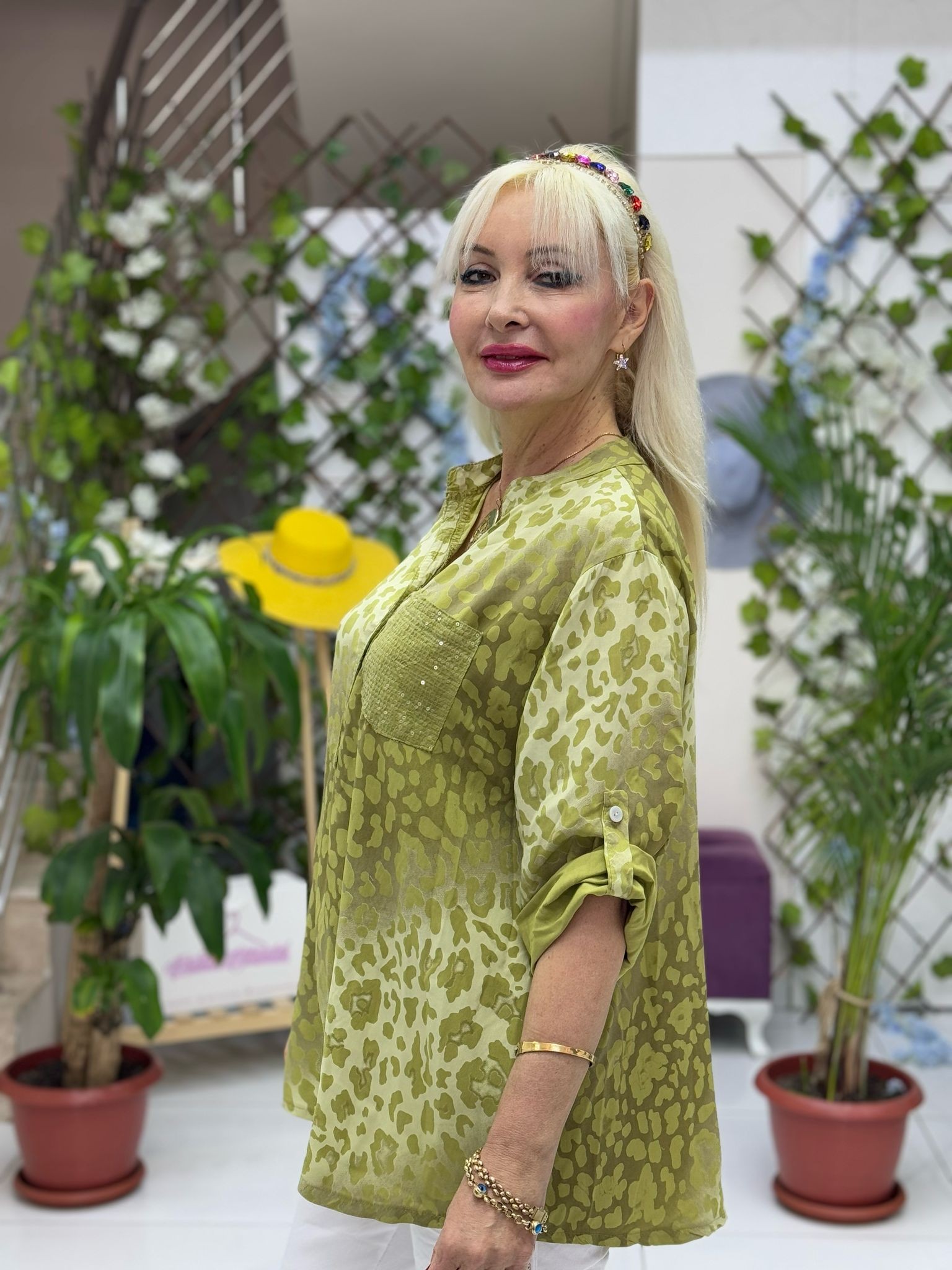 LS63107 İtalyan Coton Bluz Yağ Yeşili