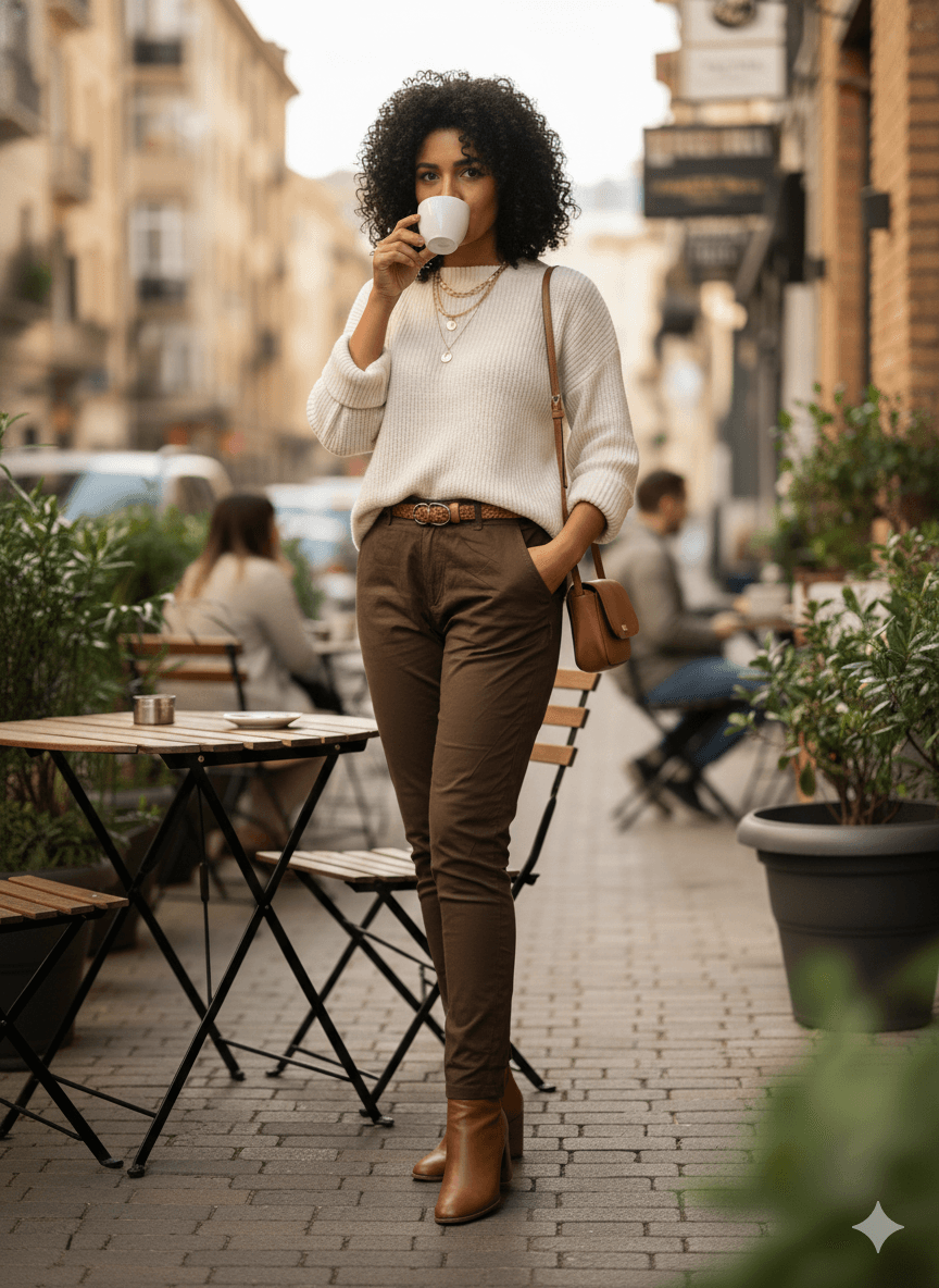 LS671110 İtalyan Coton Pantolon Kahve