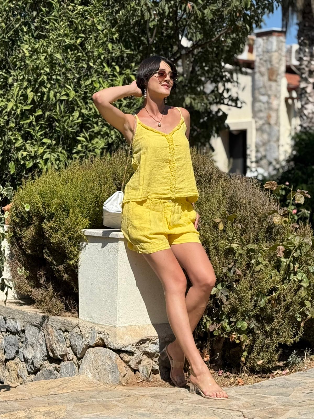 N10661 Traje Italiano Lino Ciruela