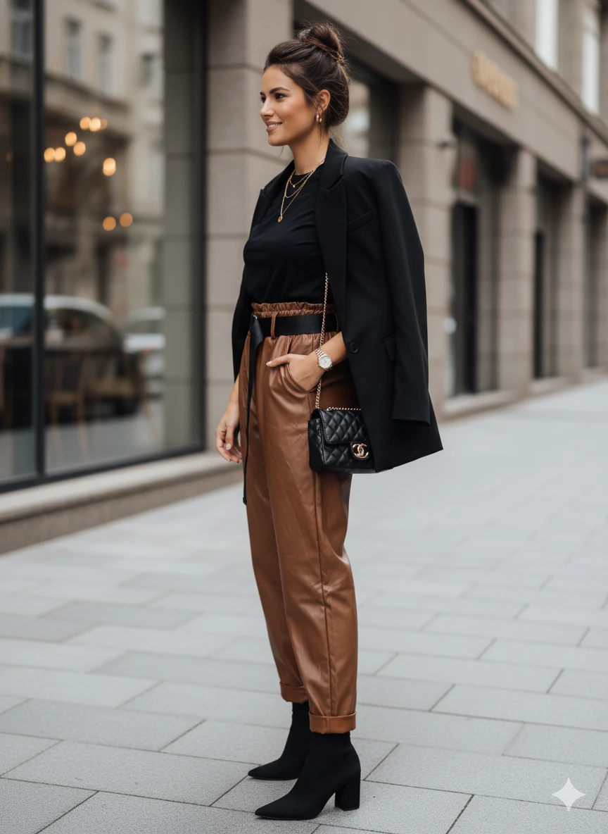 NC8600 İtalyan Deri Pantolon Taba