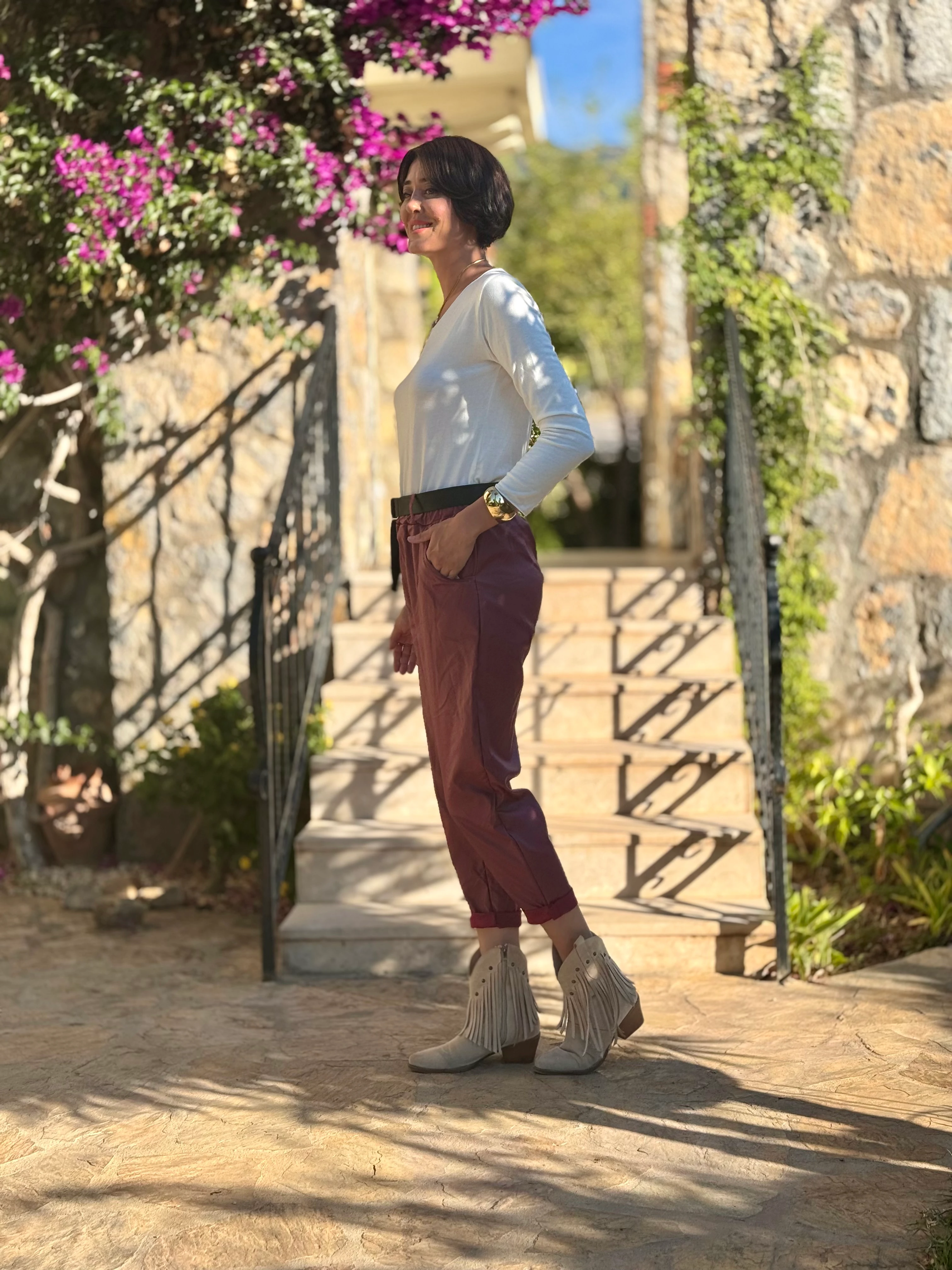 NC8600 İtalyan Deri Pantolon Bordo