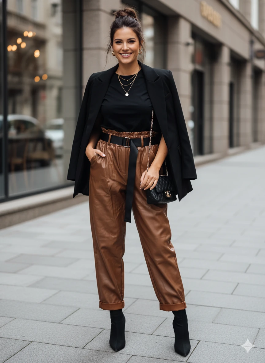 NC8600 İtalyan Deri Pantolon Taba