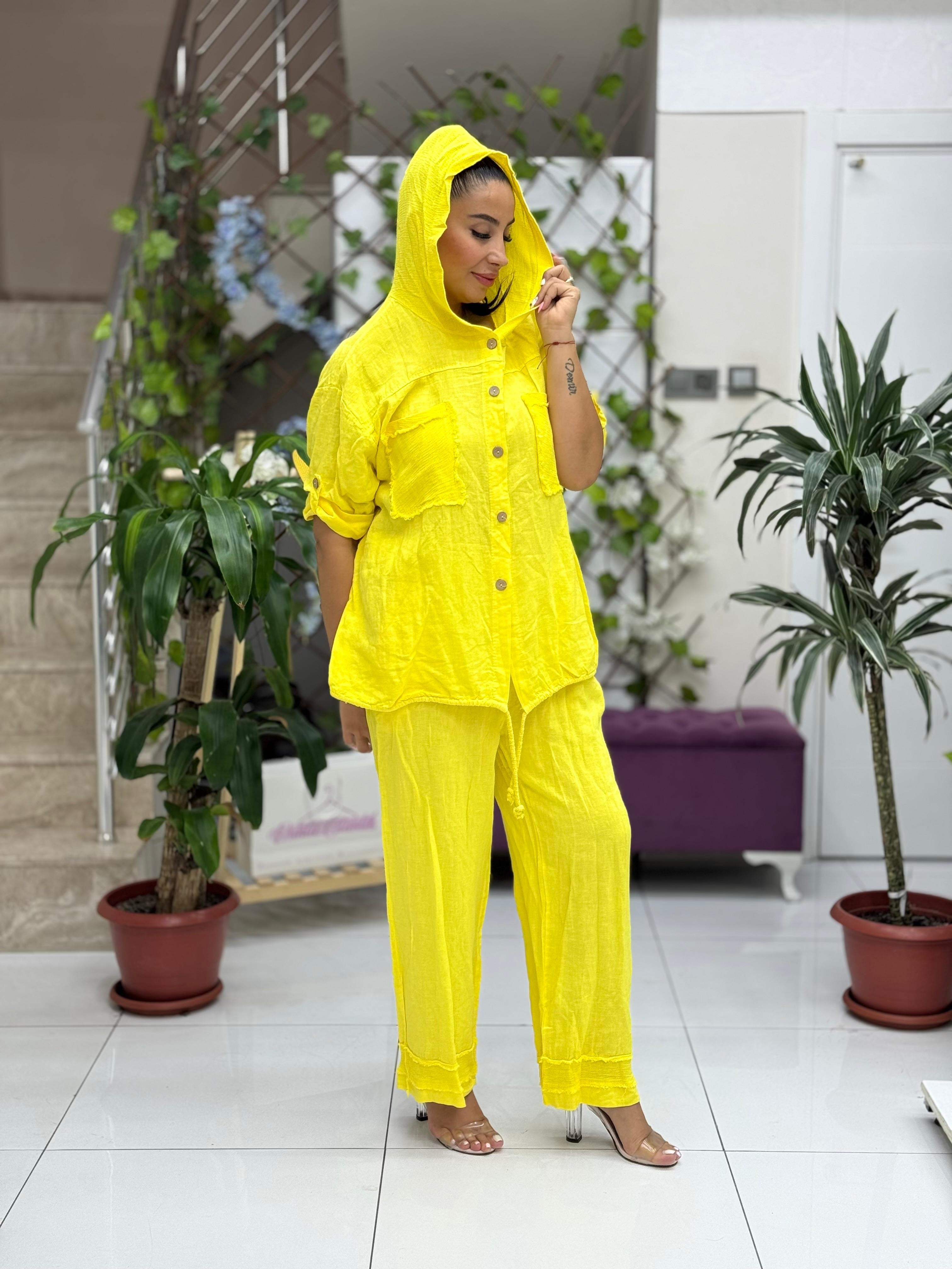 N10661 Traje Italiano Lino Ciruela