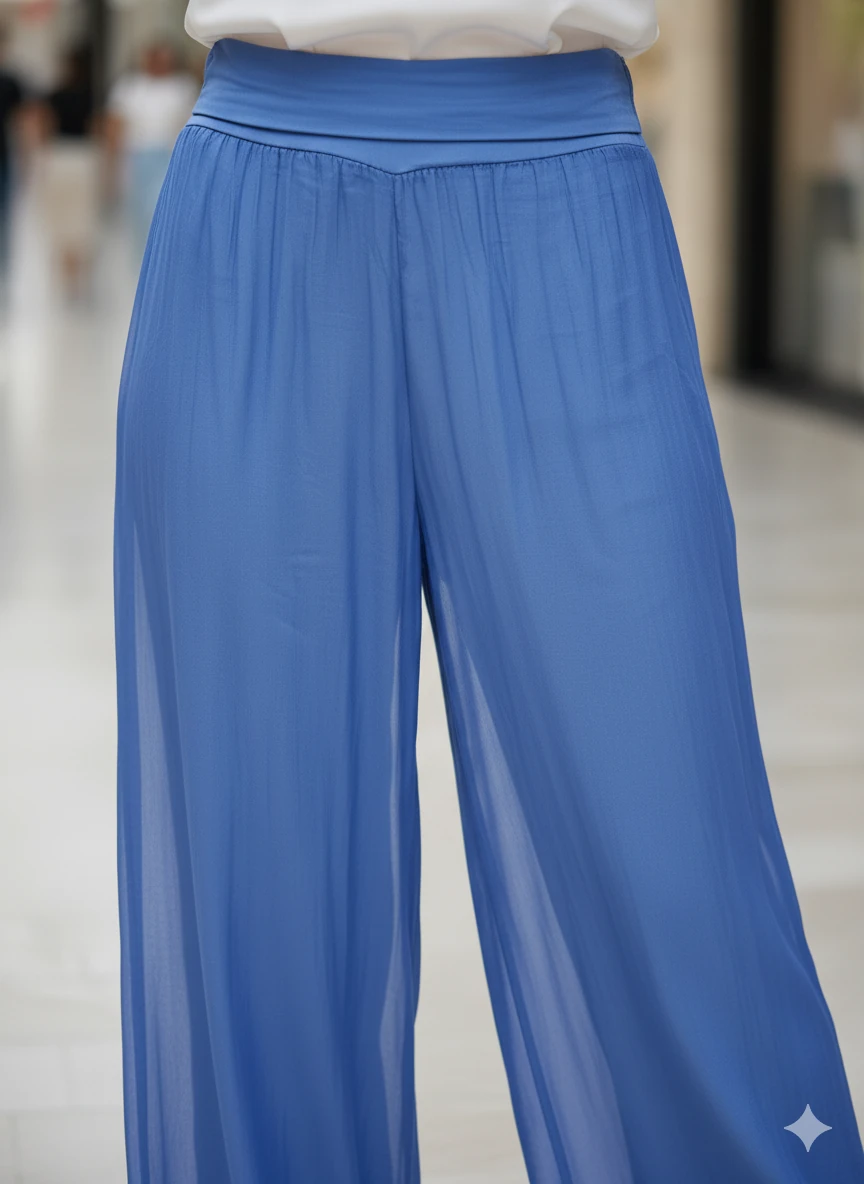 N20753 Pantalón De Seda Italiano Rojo