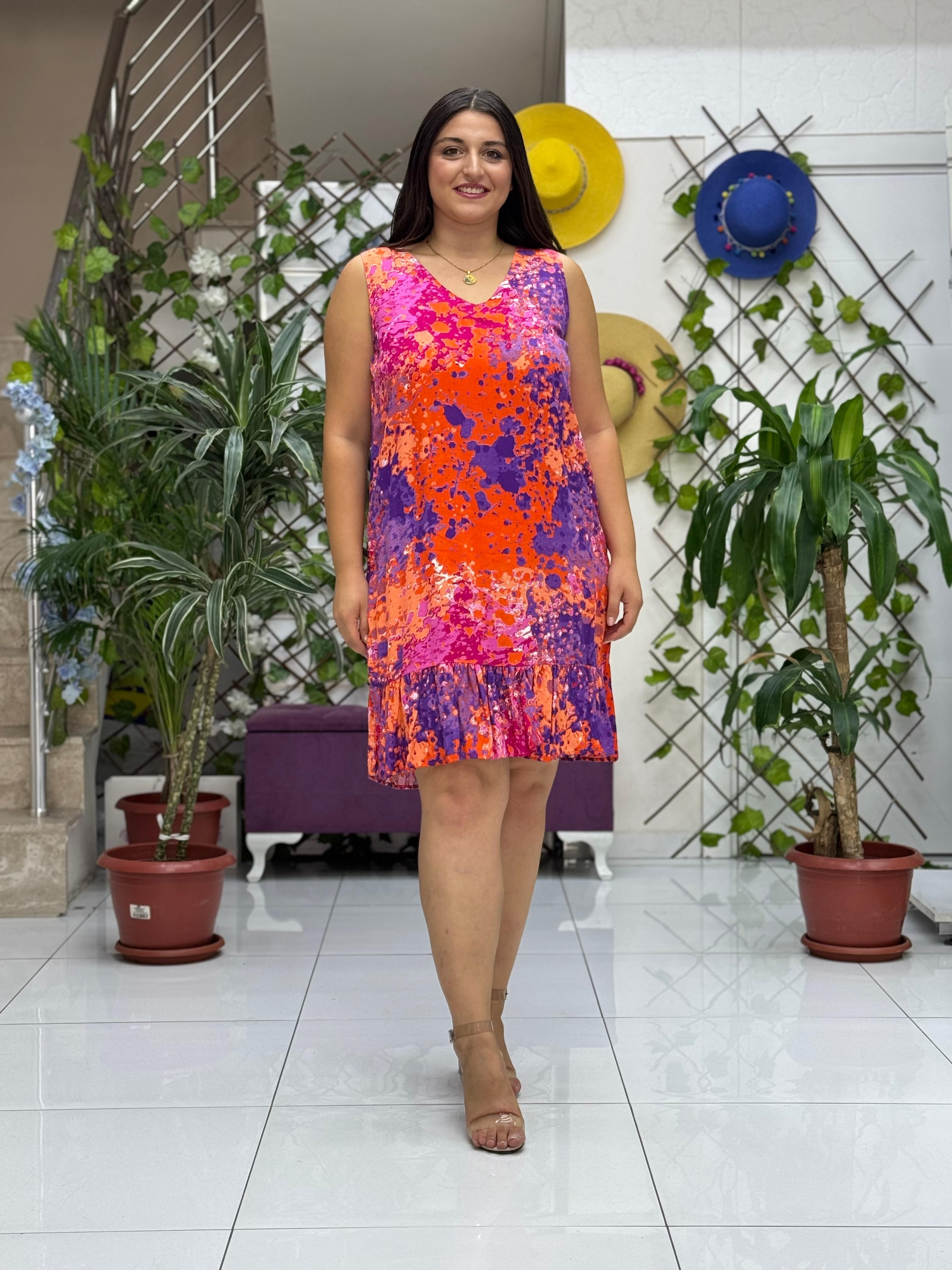 ALN16063 Viskon Alanya Elbise