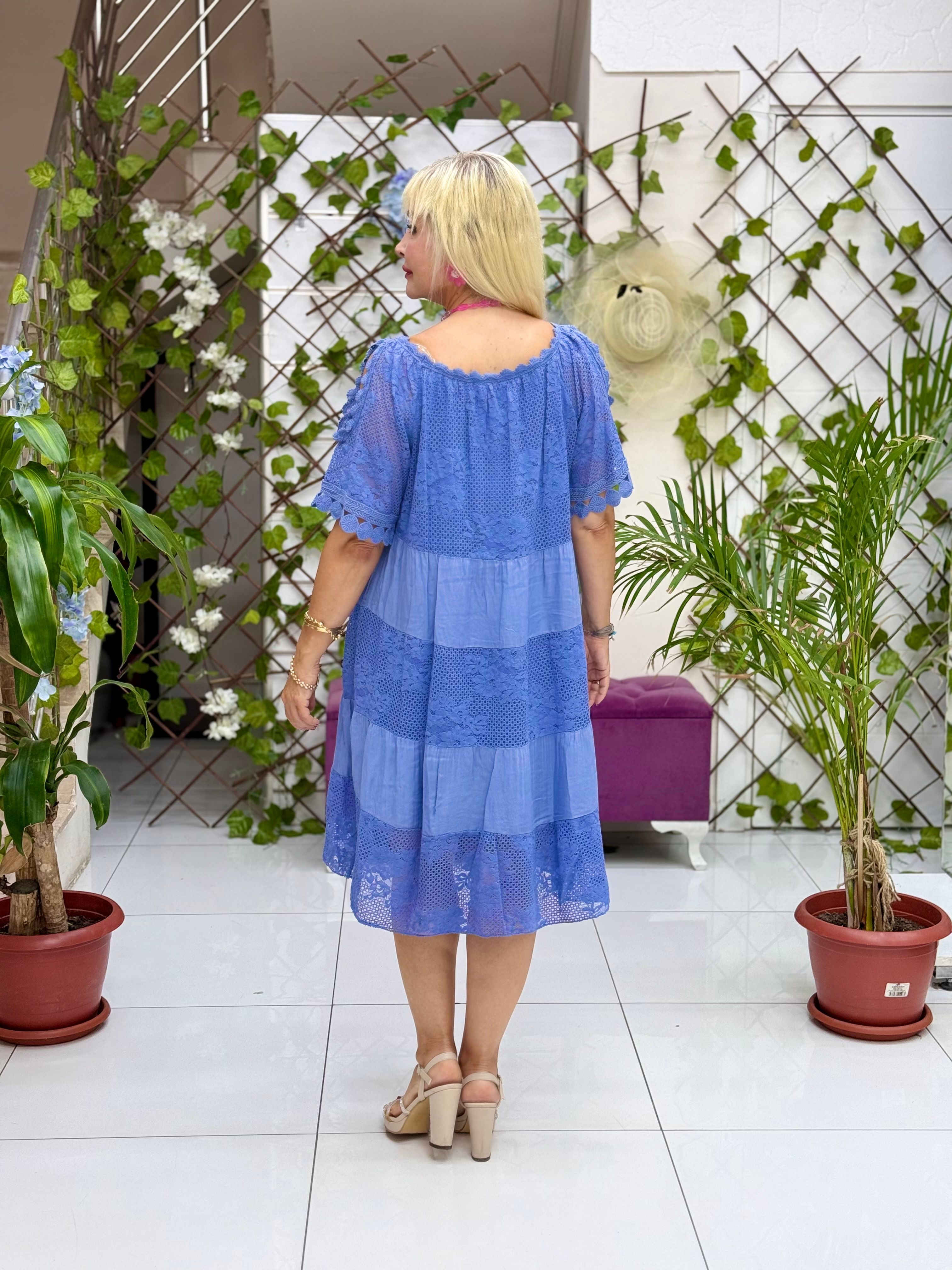 N20725 Vestido de algodón italiano Rosa