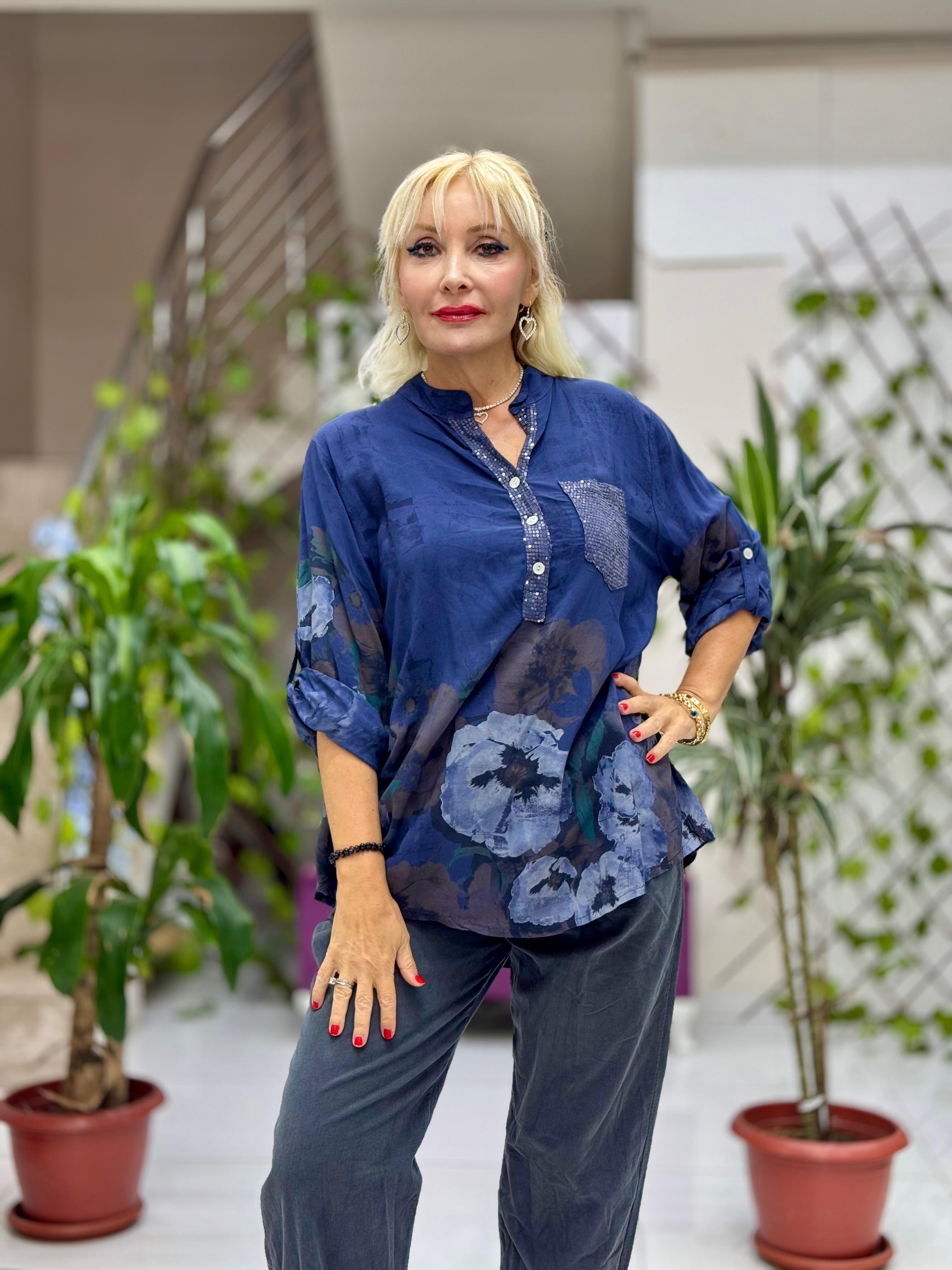 NC15430 İtalyan Coton Bluz Lacivert