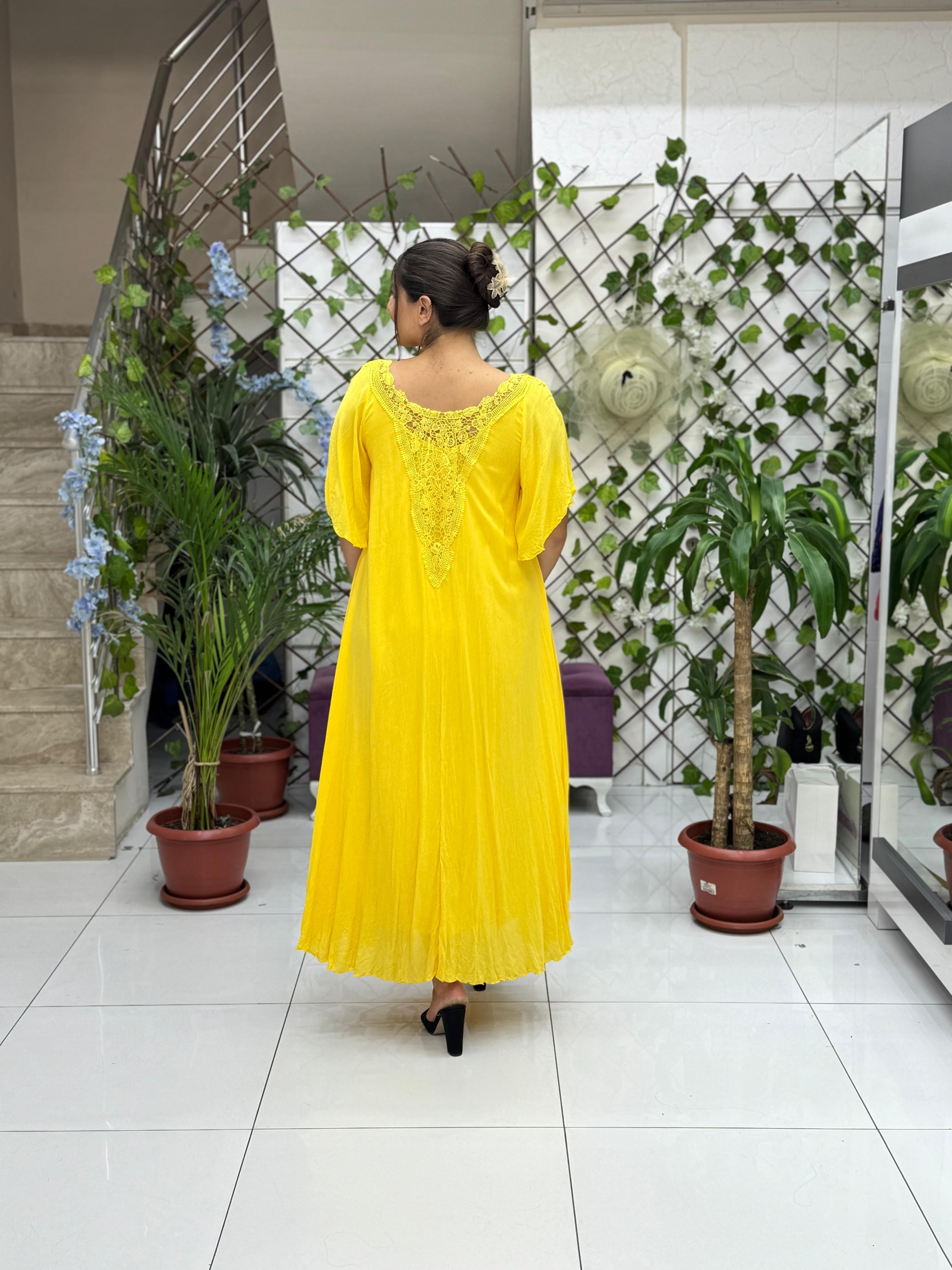 VL1420 Hürrem Vual Elbise Sarı
