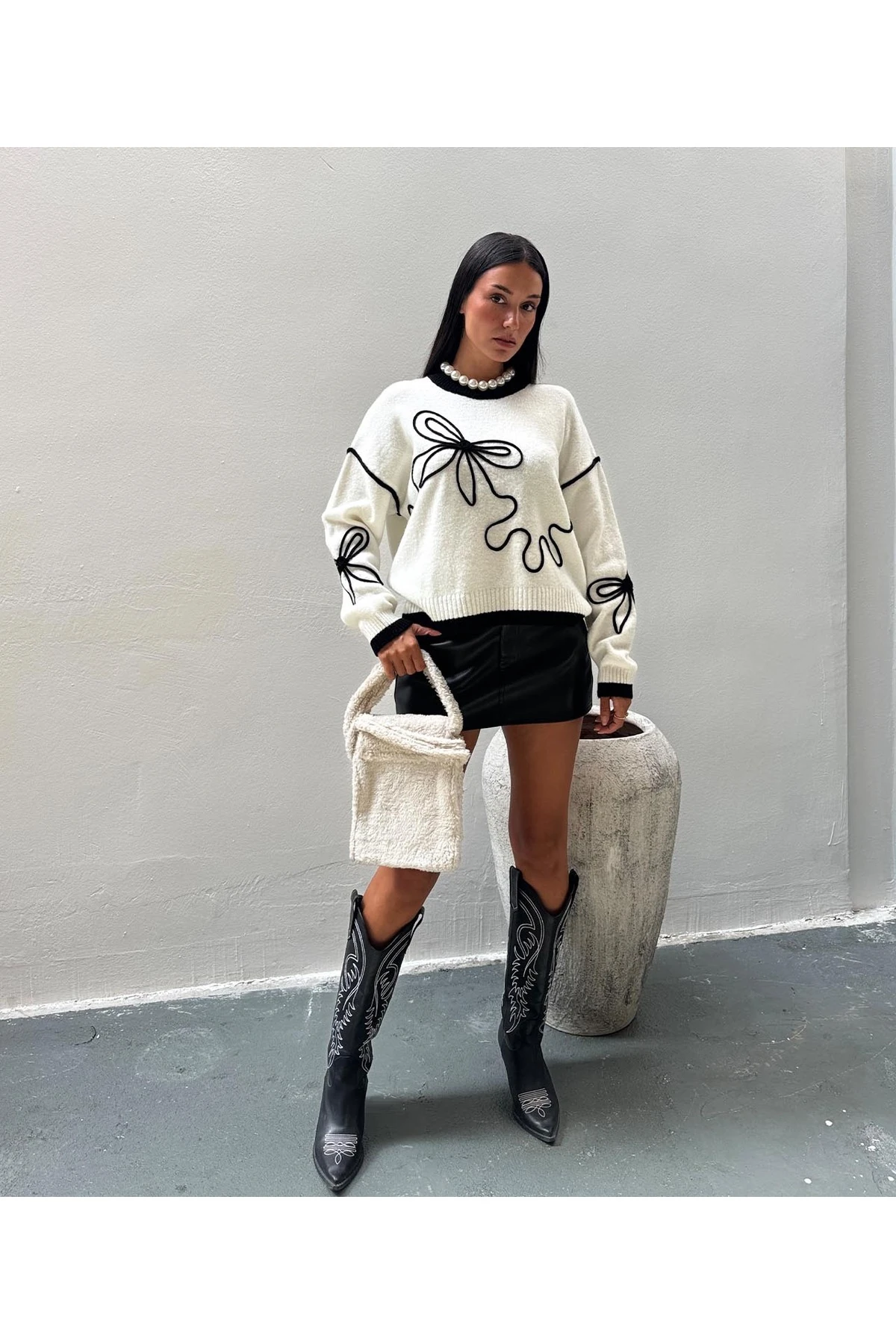 İnci Detaylı Triko Kazak – Butik Koleksiyon