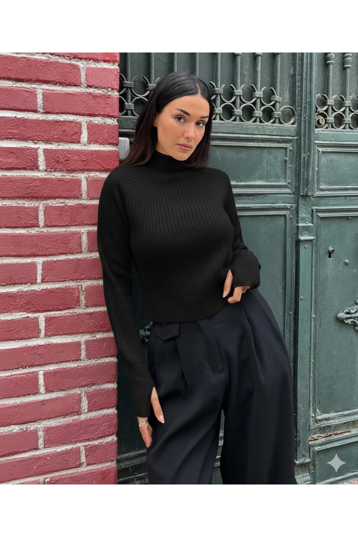 Boğazlı Uzun Kollu Fit Triko Kazak – Butik Koleksiyon