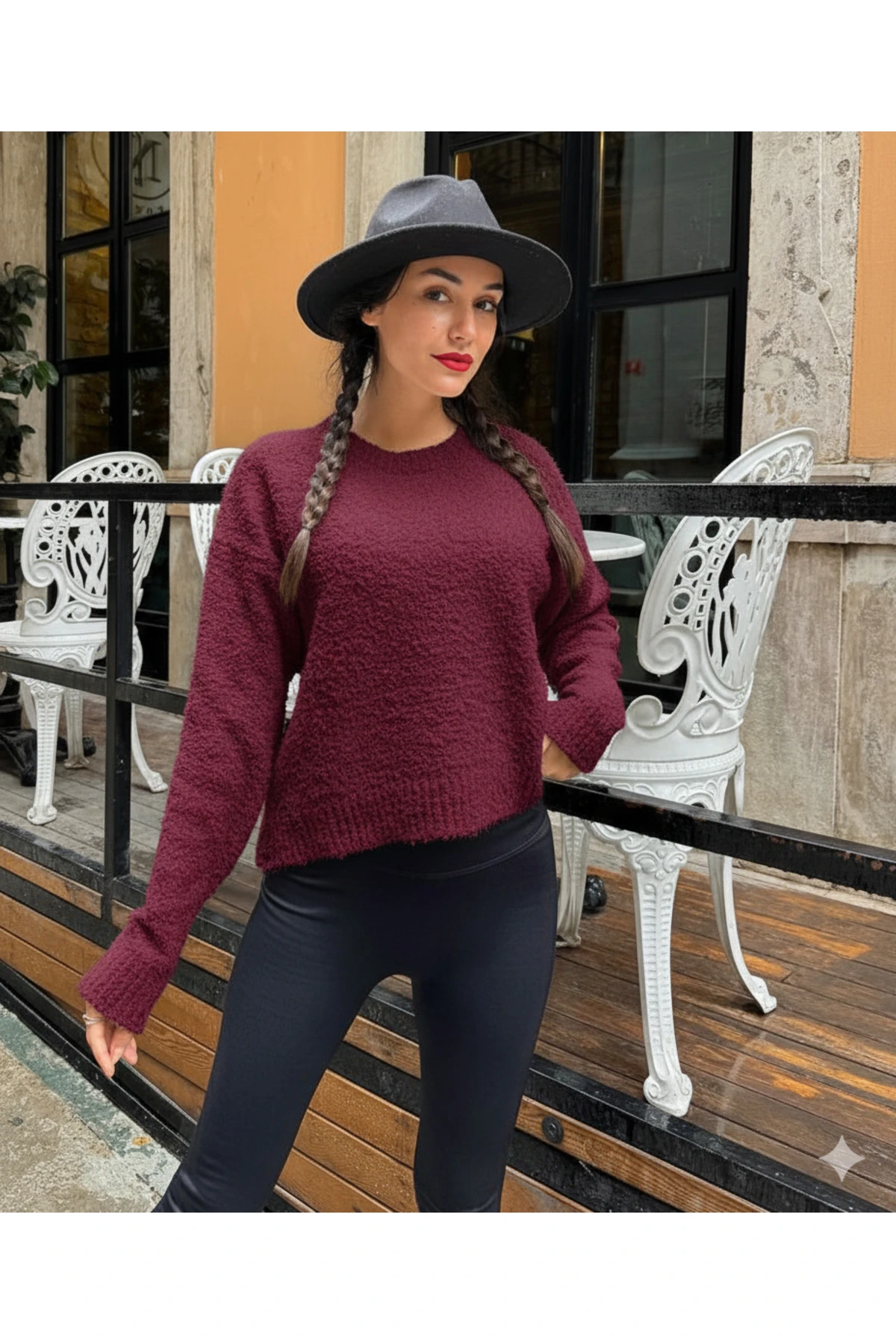 Dokulu Bukle Triko Kazak – Butik Koleksiyon