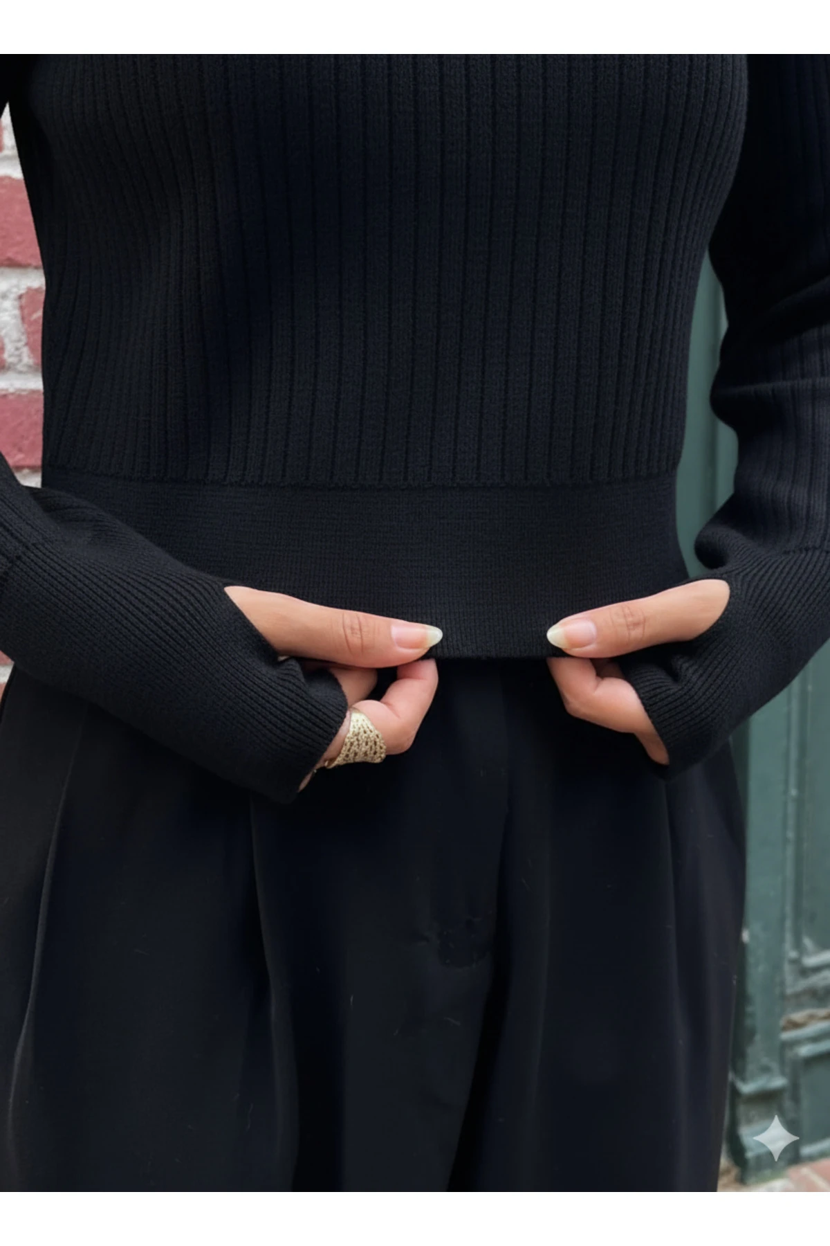 Boğazlı Uzun Kollu Fit Triko Kazak – Butik Koleksiyon