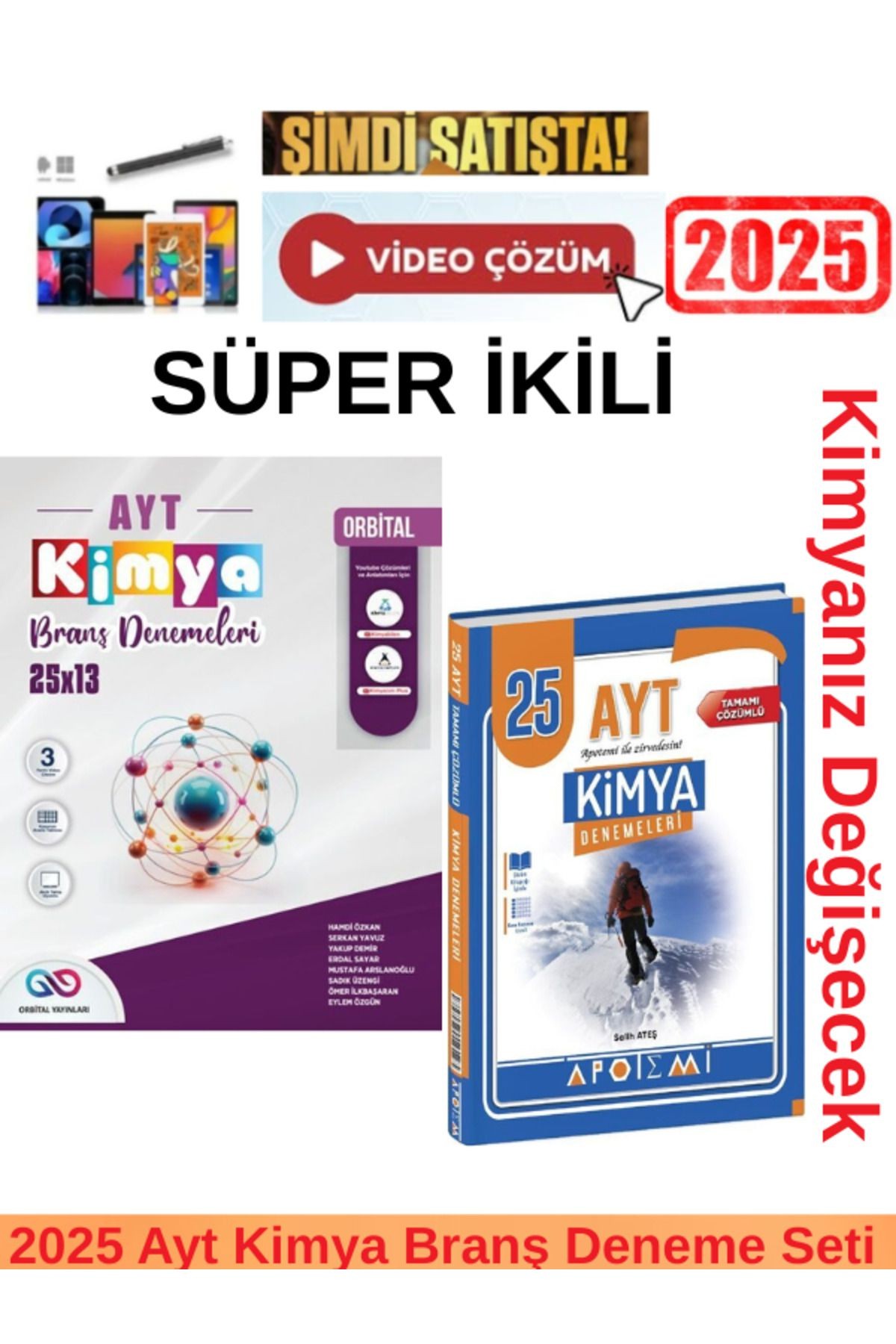 2025 Ayt Kimya 25x13 Branş Deneme+Apotemi Ayt Kimya 25 Branş Deneme Seti+Kalem
