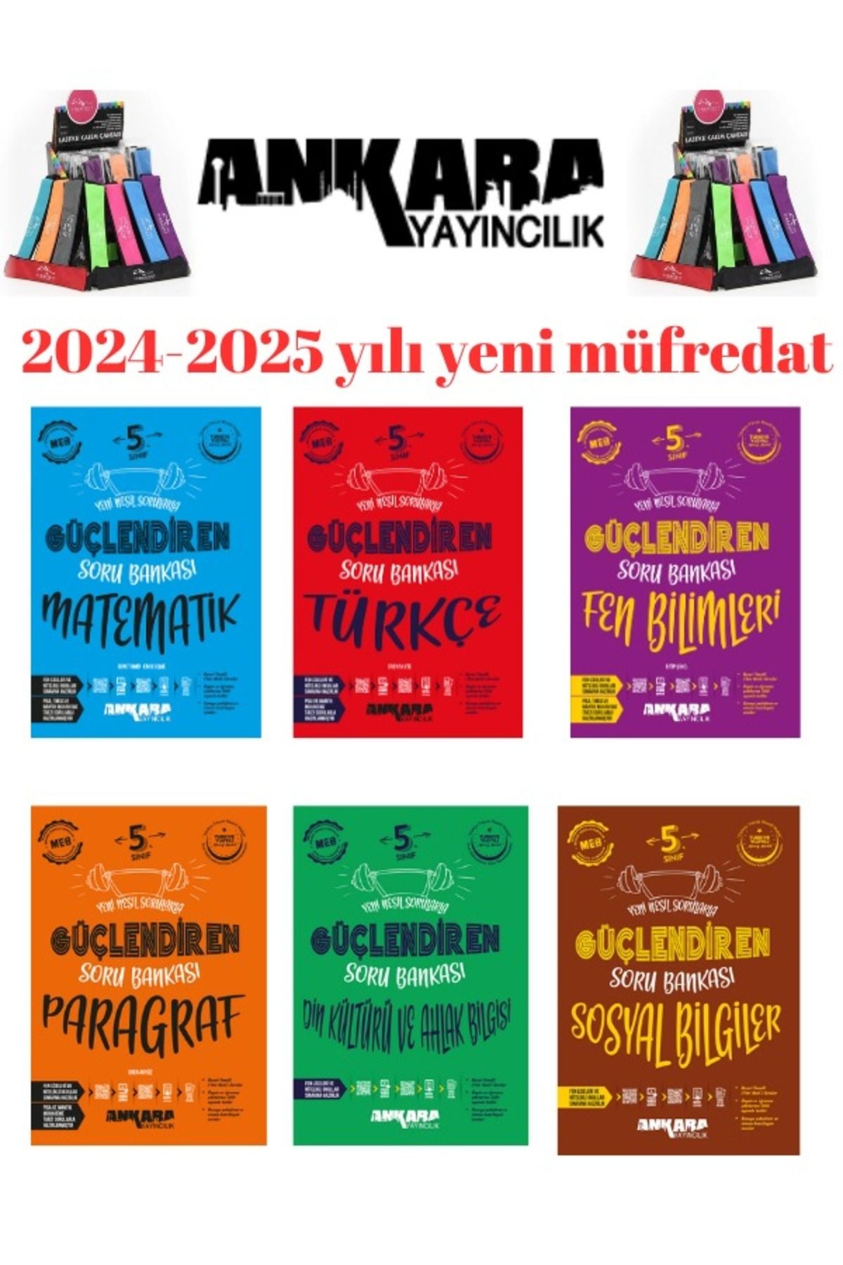2025 5.Sınıf Matematik-Türkçe-Fen-Paragraf-Din-Sosyal Soru Bankası+Kalemlik
