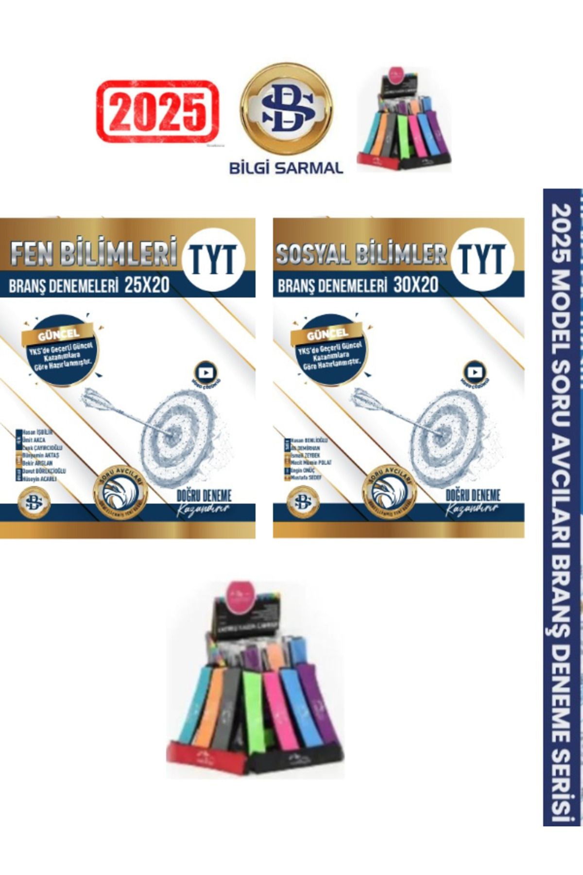 2024-2025 Tyt Fen-Sosyal Bilimleri(25x20)(30x20)1100 Soru Soru Avcısı Branş Deneme Seti+Kalemlik