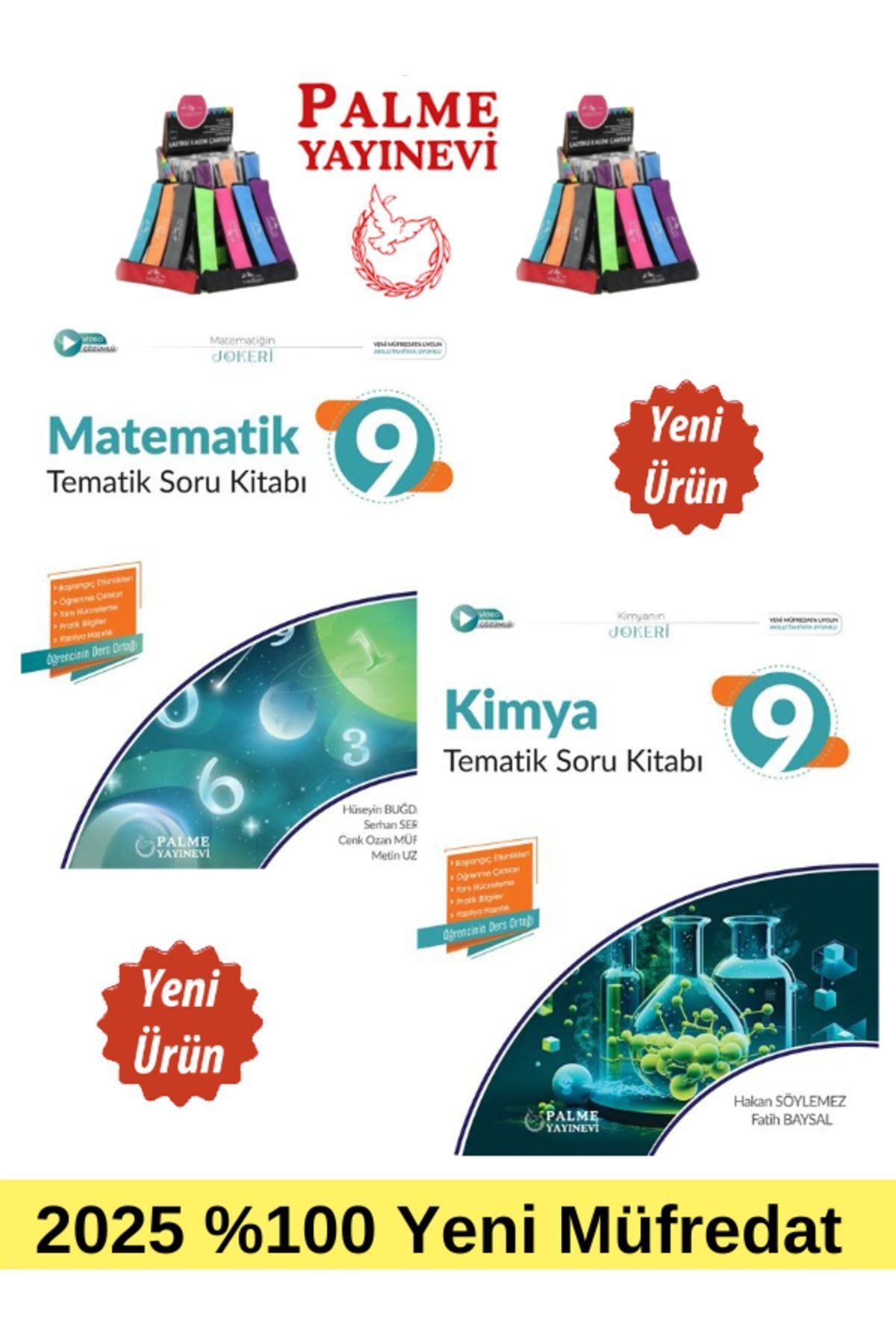 2025 9.Sınıf Matematik-Kimya %100 Yeni Müfredat Tematik Soru Bankası+Kalemlik(Yeni Ürün)