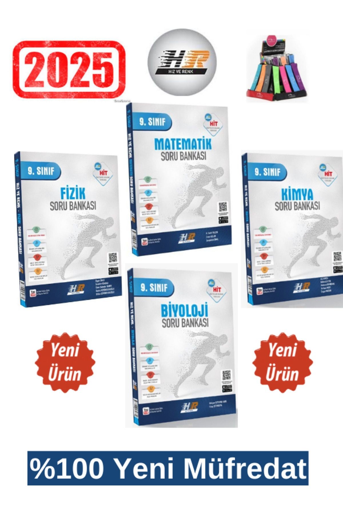 2025 9.Sınıf Hit Matematik-Fizik-Kimya-Biyoloji %100 Yeni Müfredat Soru Bankası+Kalemlik