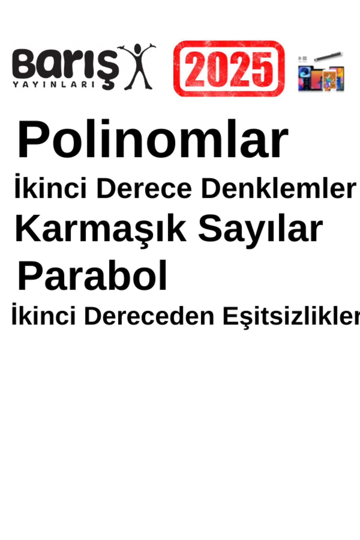 2025 Barış Çelenk Yayınları  AYT Matematik Tüm Konu Konu Denemeleri 2 Kitap+Kalem